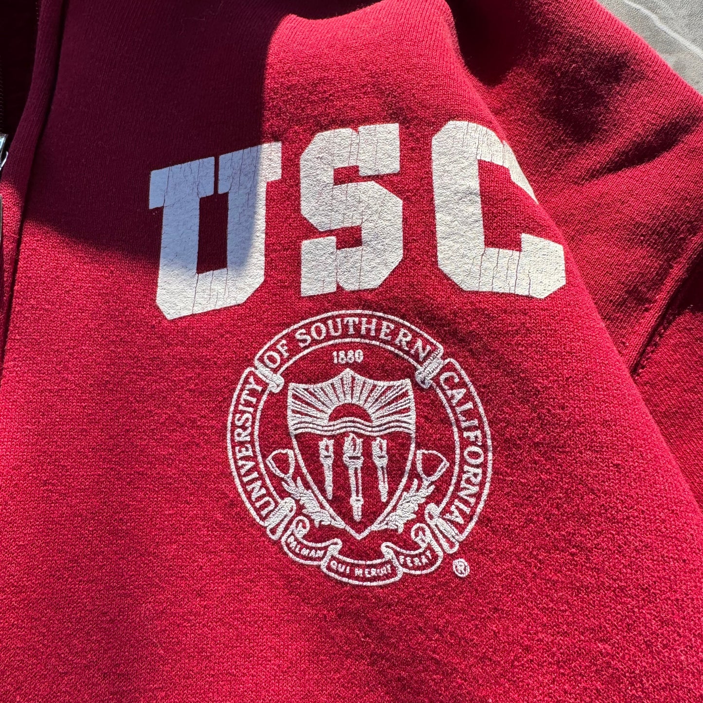 90s Russell Athletic University of Southern California (USC) College Zip-Up Hoodie KiiChain Clothing