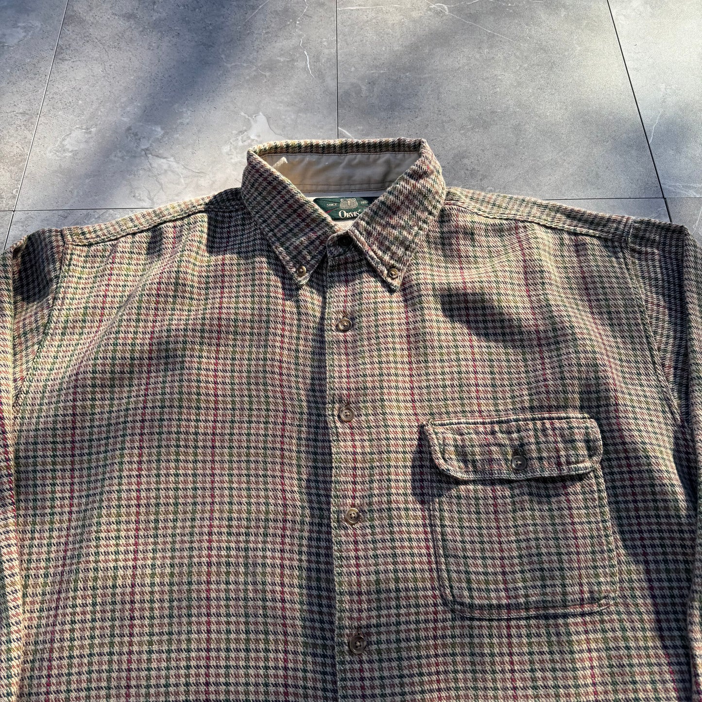 80s-90s Orvis Gingham Checkered Faded Button Down Shirt
