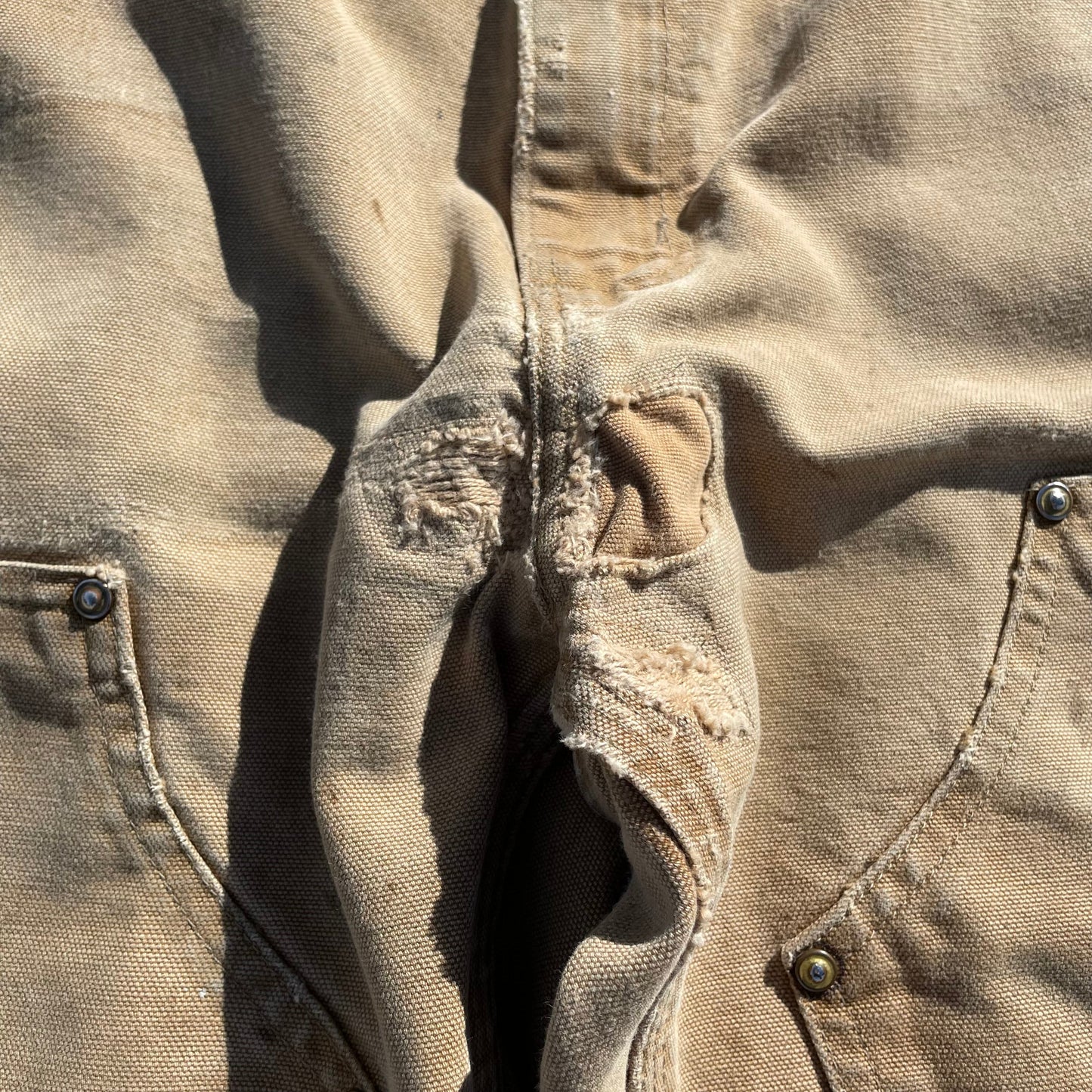 90s Carhartt Made in USA Beige Double Knee Work Pants 34x30 KiiChain Clothing