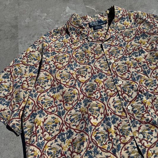 90s-00s Ralph Lauren “Caldwell” Paisley Open Collar Shirt KiiChain Clothing