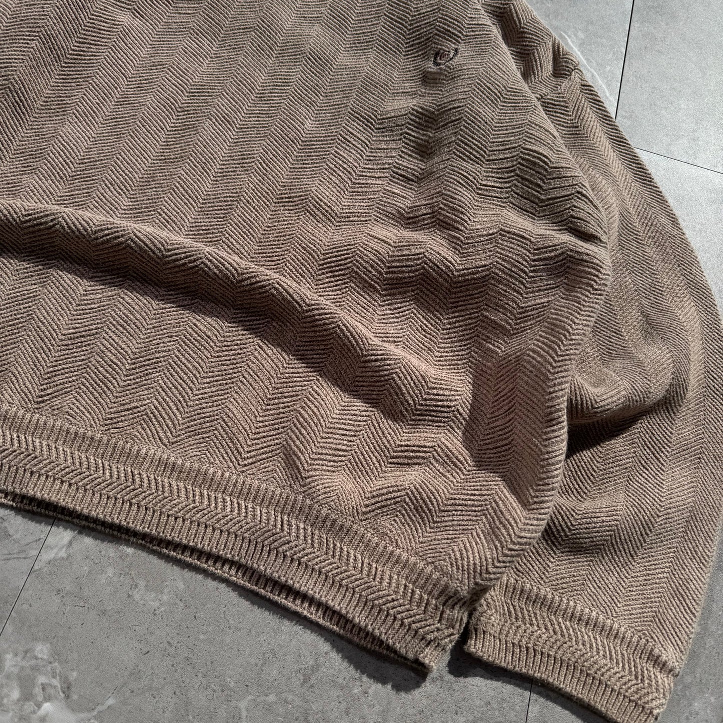 90s Chaps Ralph Lauren Brown/Beige “Hand Framed” Herringbone Knit Sweater KiiChain Clothing