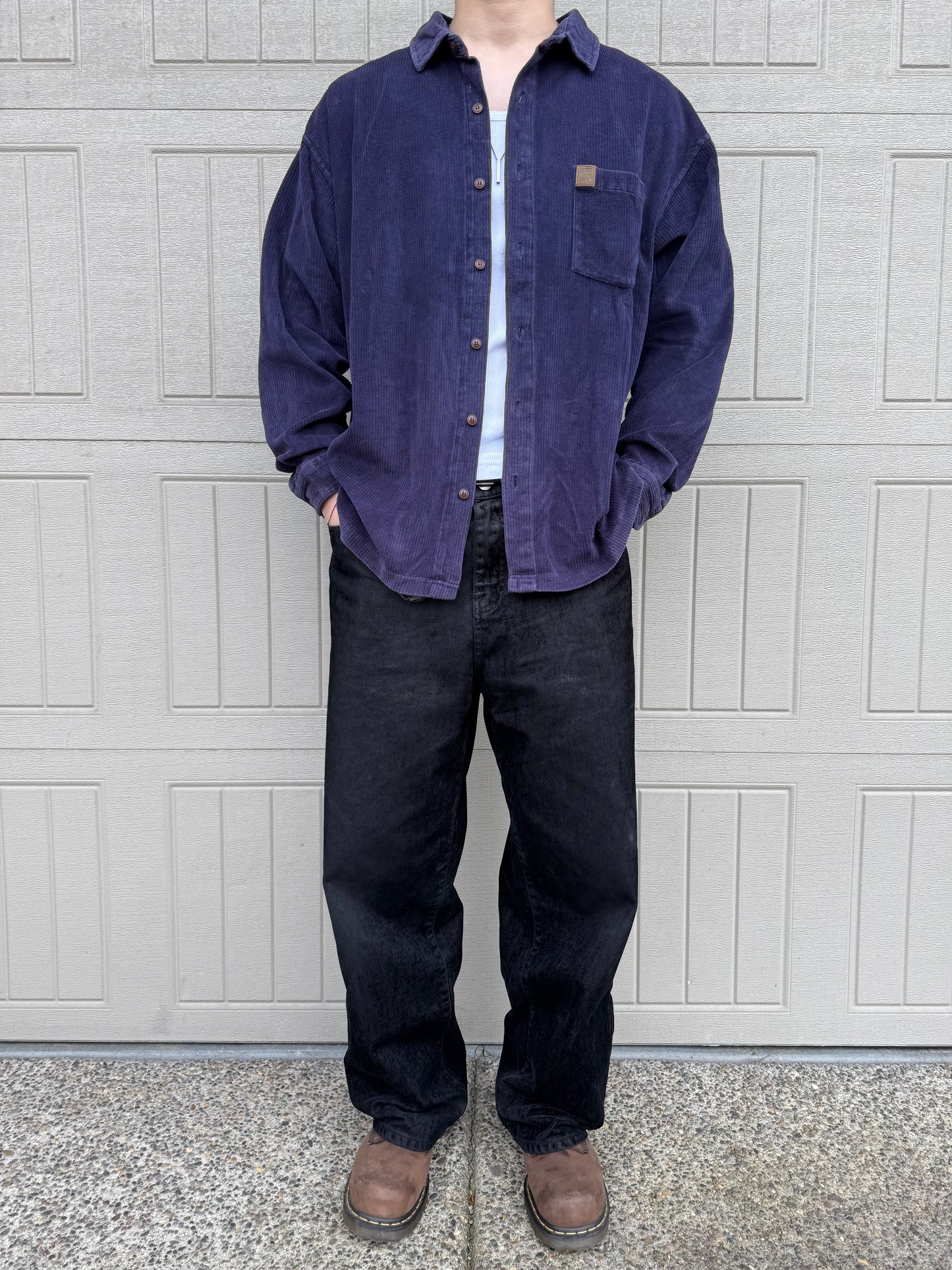 90s Chaps Ralph Lauren Navy/Purple Corduroy Shirt KiiChain Clothing