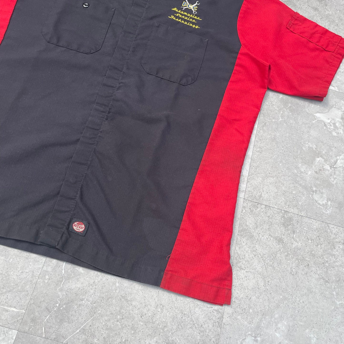 90s-00s Red Kap PCC Automative Service Technology Work Short Sleeve Shirt KiiChain Clothing