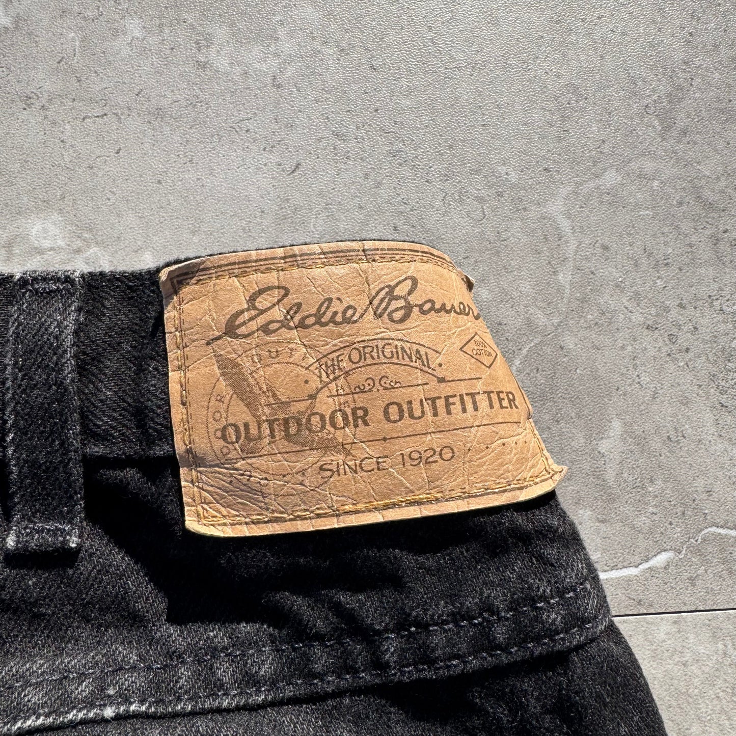 90s-00s Eddie Bauer Made in USA Black Denim 35x34 KiiChain Clothing