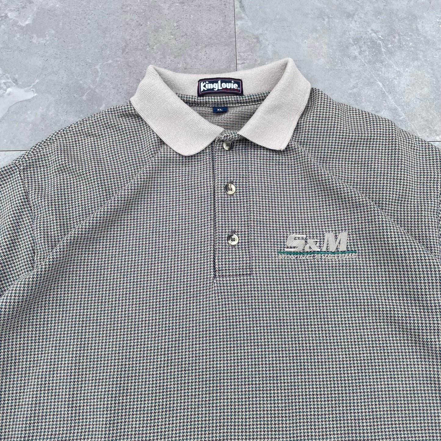 90s-00s King Louie Made in USA Checkered Polo Shirt KiiChain Clothing