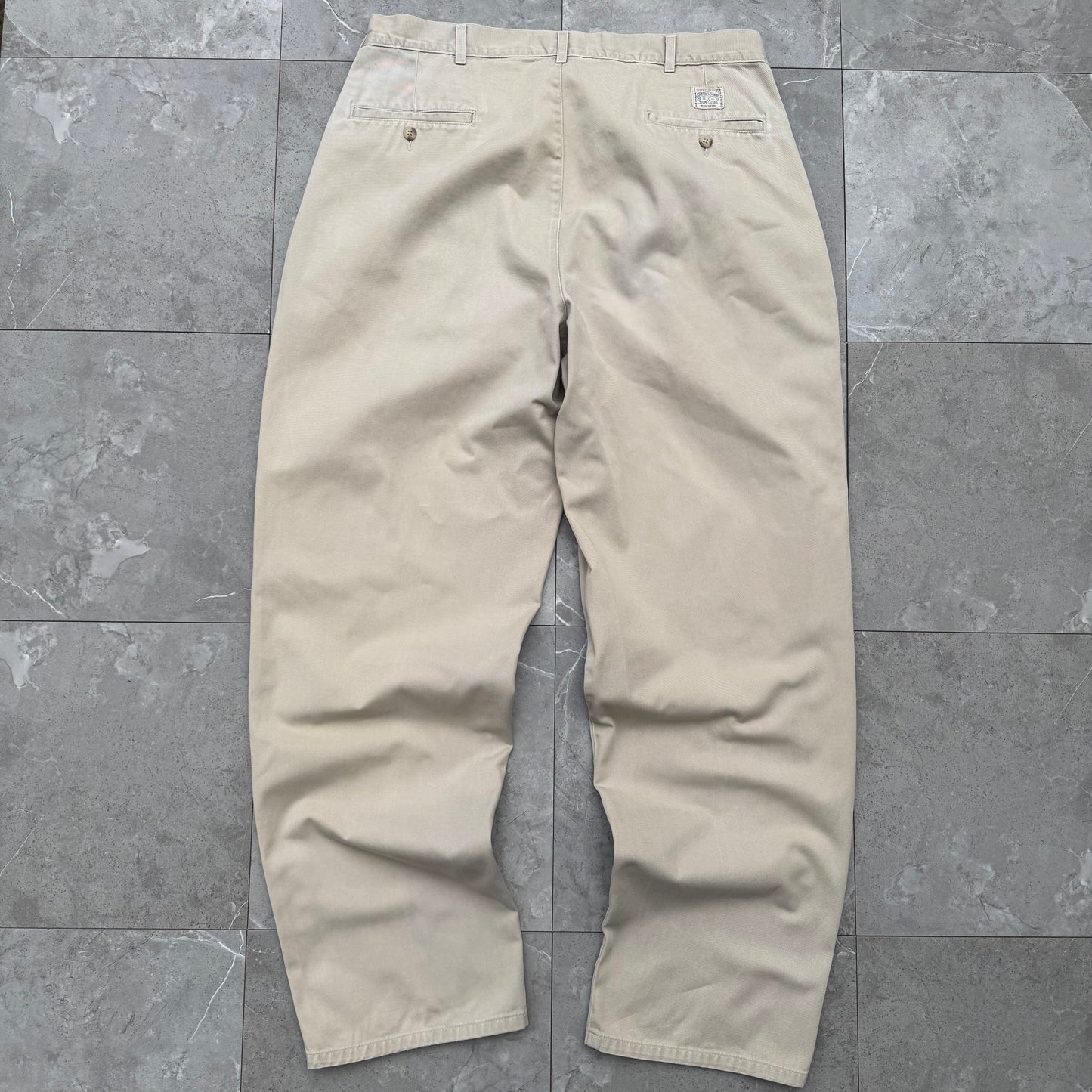 80s-90s Polo by Ralph Lauren Made in USA Cream/Beige Chino Pants 36x32