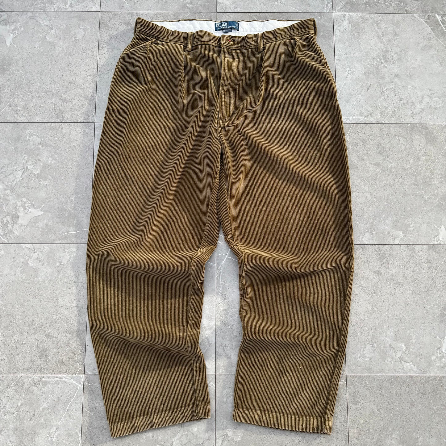 90s-00s Polo by Ralph Lauren Brown Corduroy Andrew Pants 38x30 KiiChain Clothing