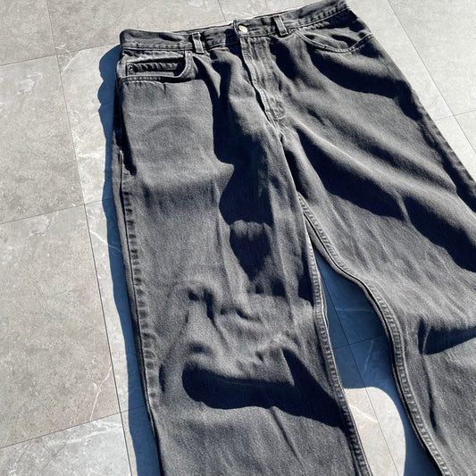 90s-00s Old Navy Loose Straight Fit Black Denim 33x34 KiiChain Clothing