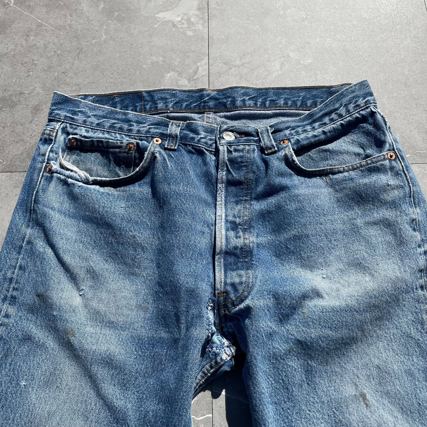 90s Levi's 501xx Made in USA Denim 35x36 KiiChain Clothing
