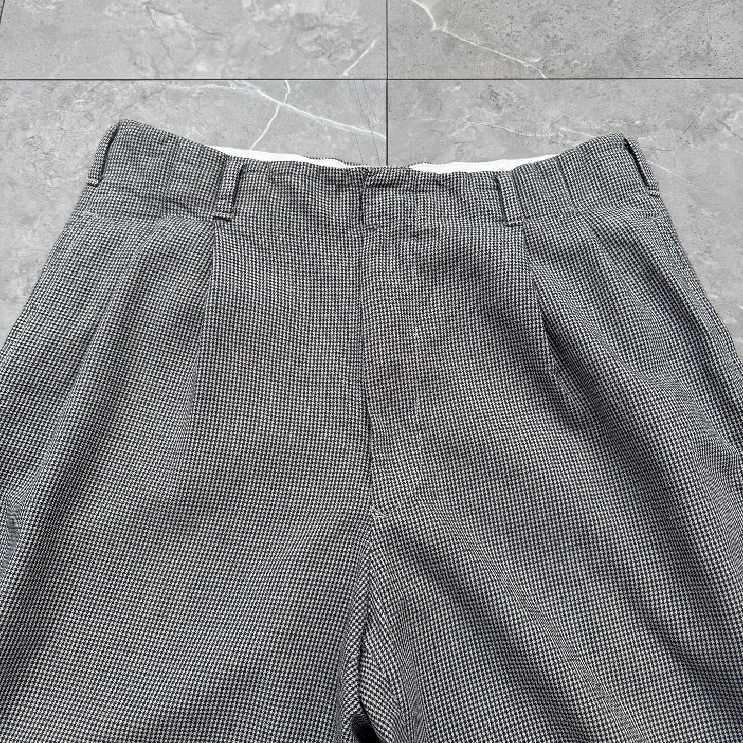 80s-90s Polo by Ralph Lauren Made in USA Houndstooth Pleated Slacks