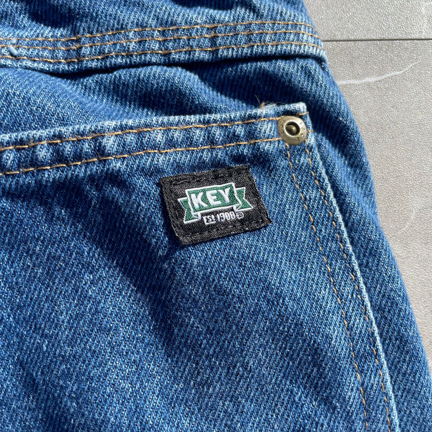 90s-00s KEY Double Knee Denim Work Pants 36x34 KiiChain Clothing