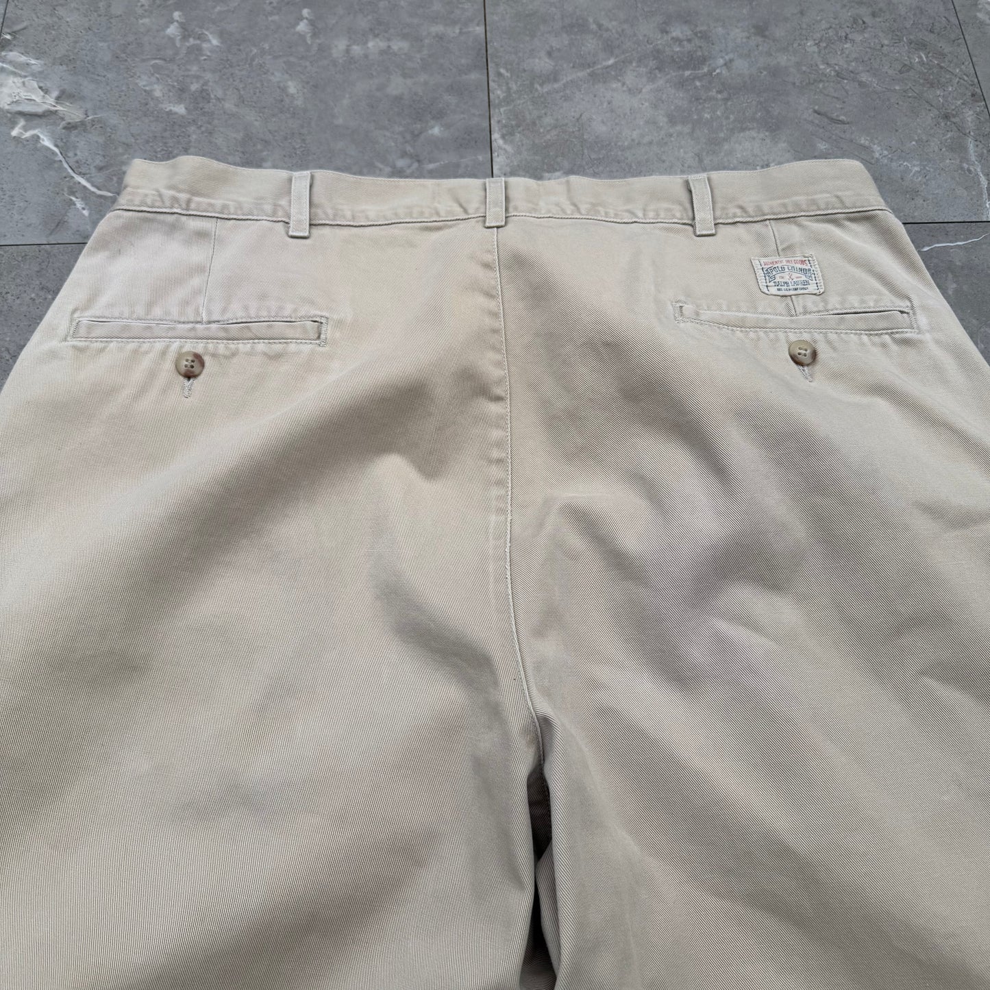 80s-90s Polo by Ralph Lauren Made in USA Cream/Beige Chino Pants 36x32