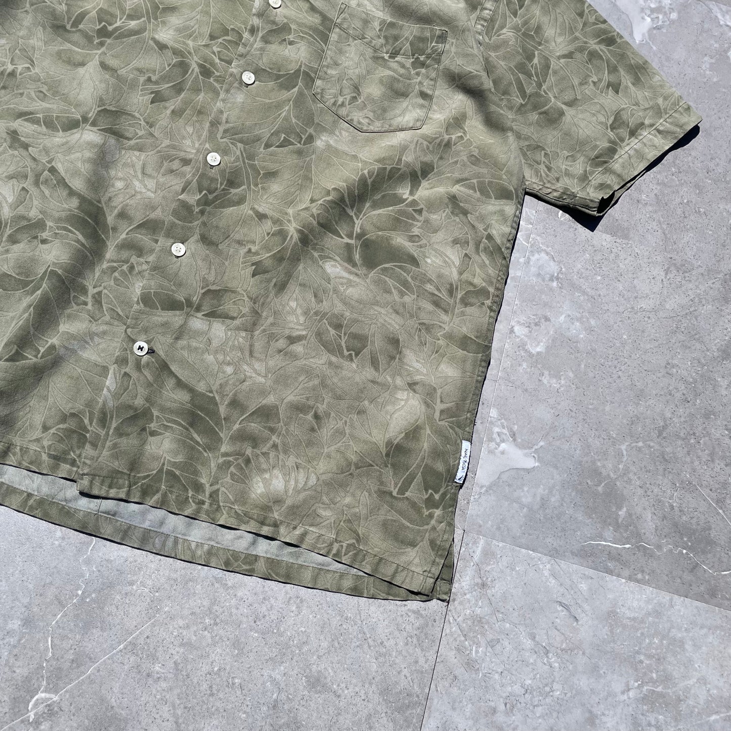 00s Nautica Silk Blend Short Sleeve Shirt KiiChain Clothing