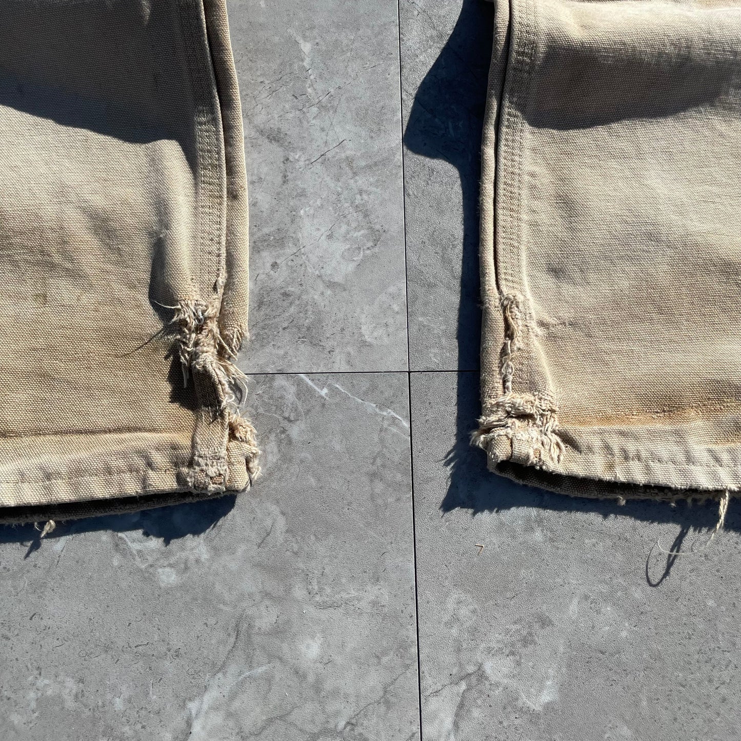 90s Carhartt Made in USA Beige Double Knee Work Pants 30x32 KiiChain Clothing