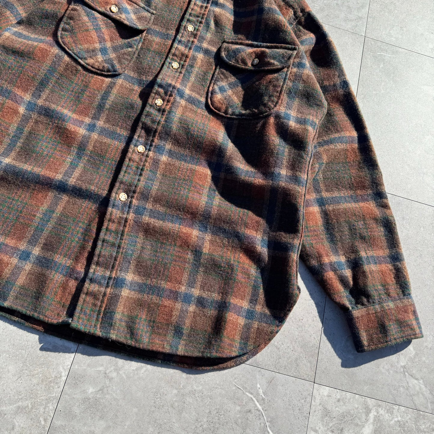 70s Pendleton Made in USA Wool Checkered Flannel Shirt KiiChain Clothing