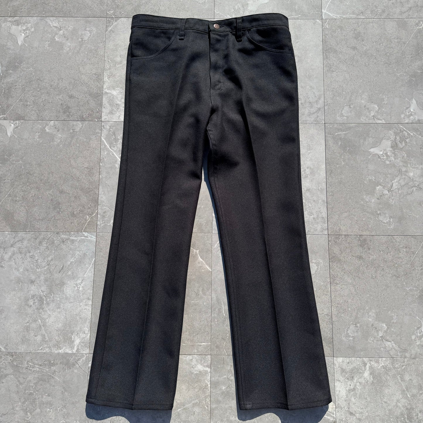 70s-80s Wrangler Made in USA Black Slacks 36x30 KiiChain Clothing
