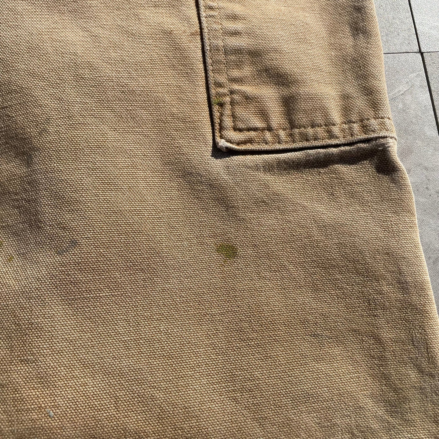 90s Carhartt Made in USA Beige Double Knee Work Pants 34x30 KiiChain Clothing