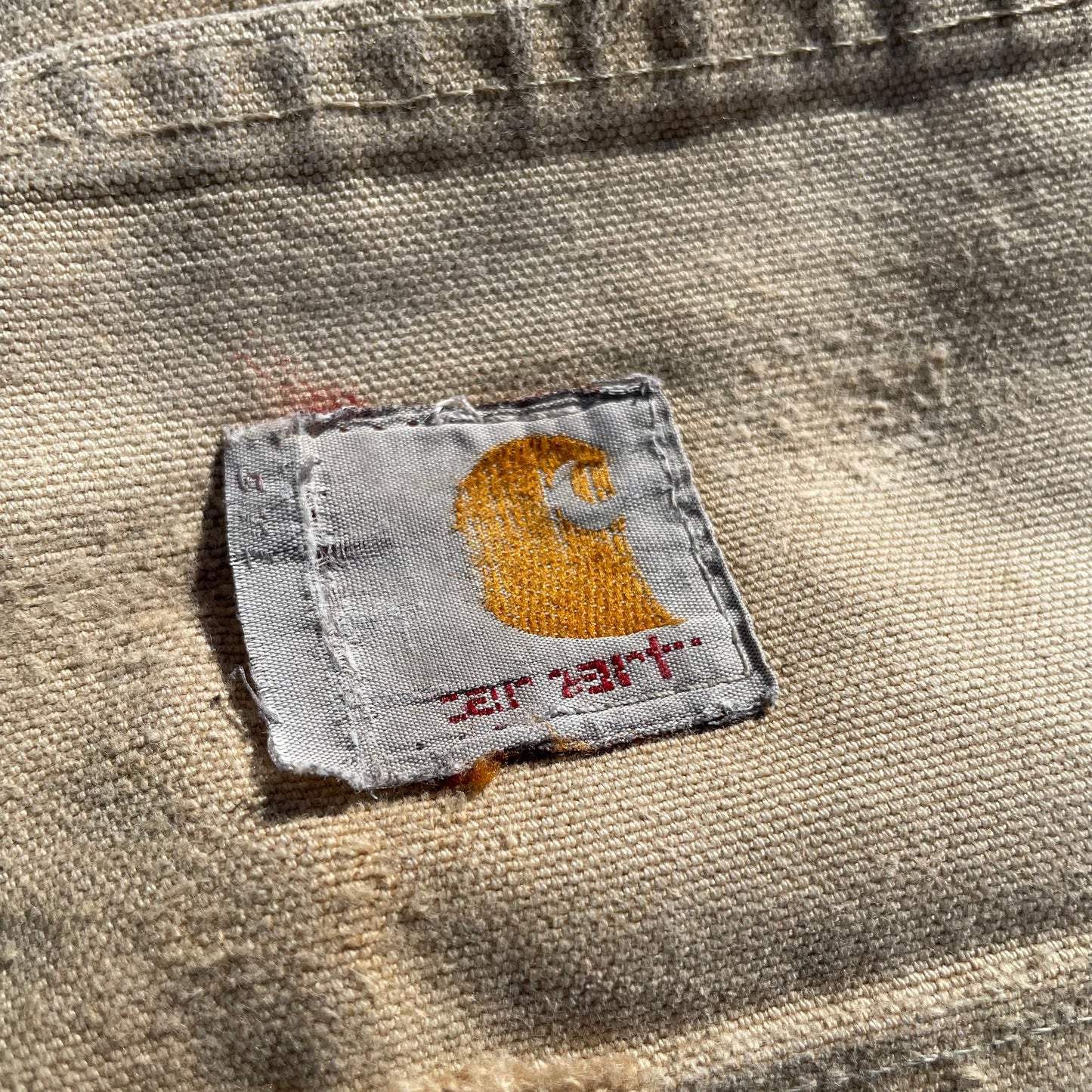 90s Carhartt Made in USA Beige Double Knee Work Pants 30x32 KiiChain Clothing