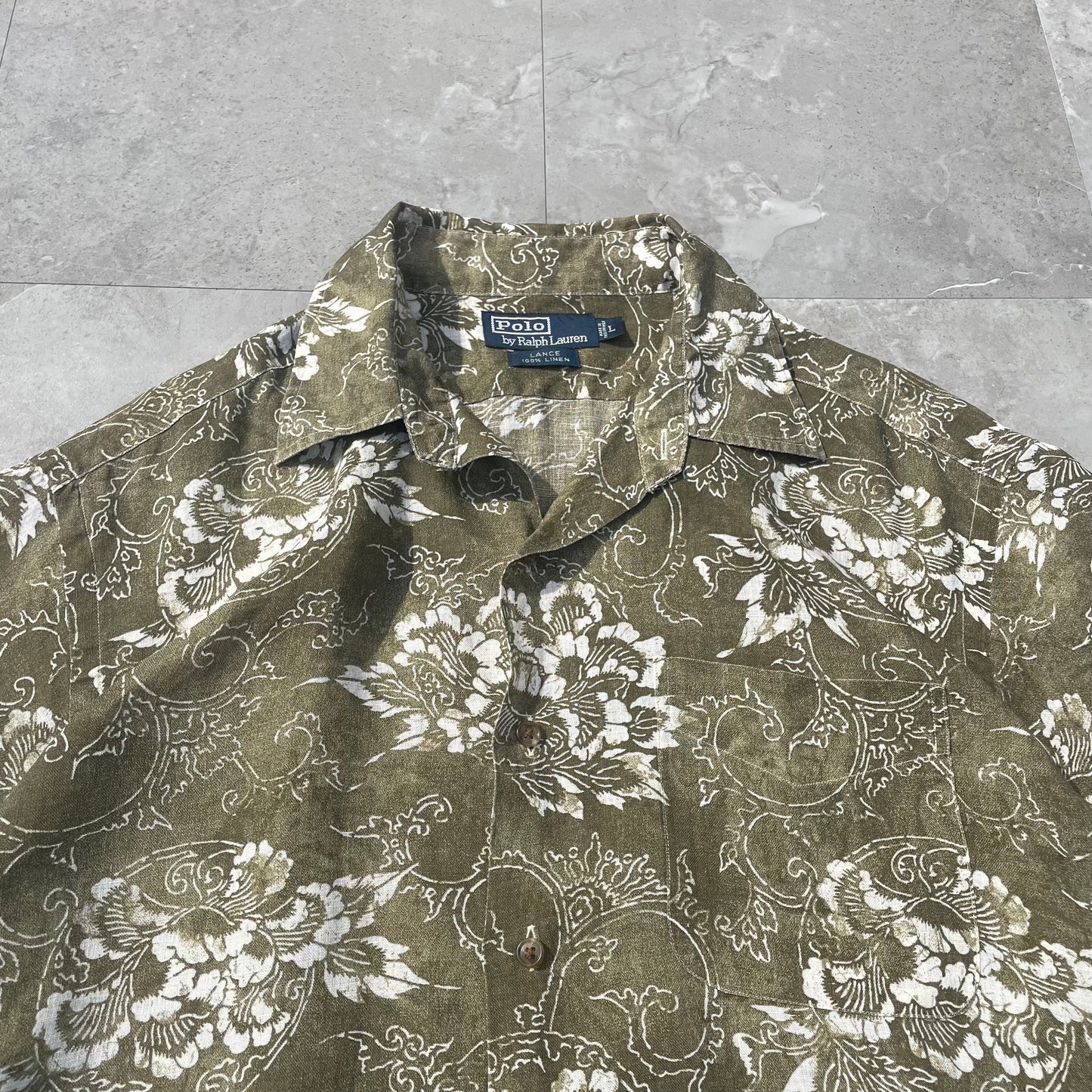 90s Ralph Lauren Lance Rare Linen Paisley Shirt (L)