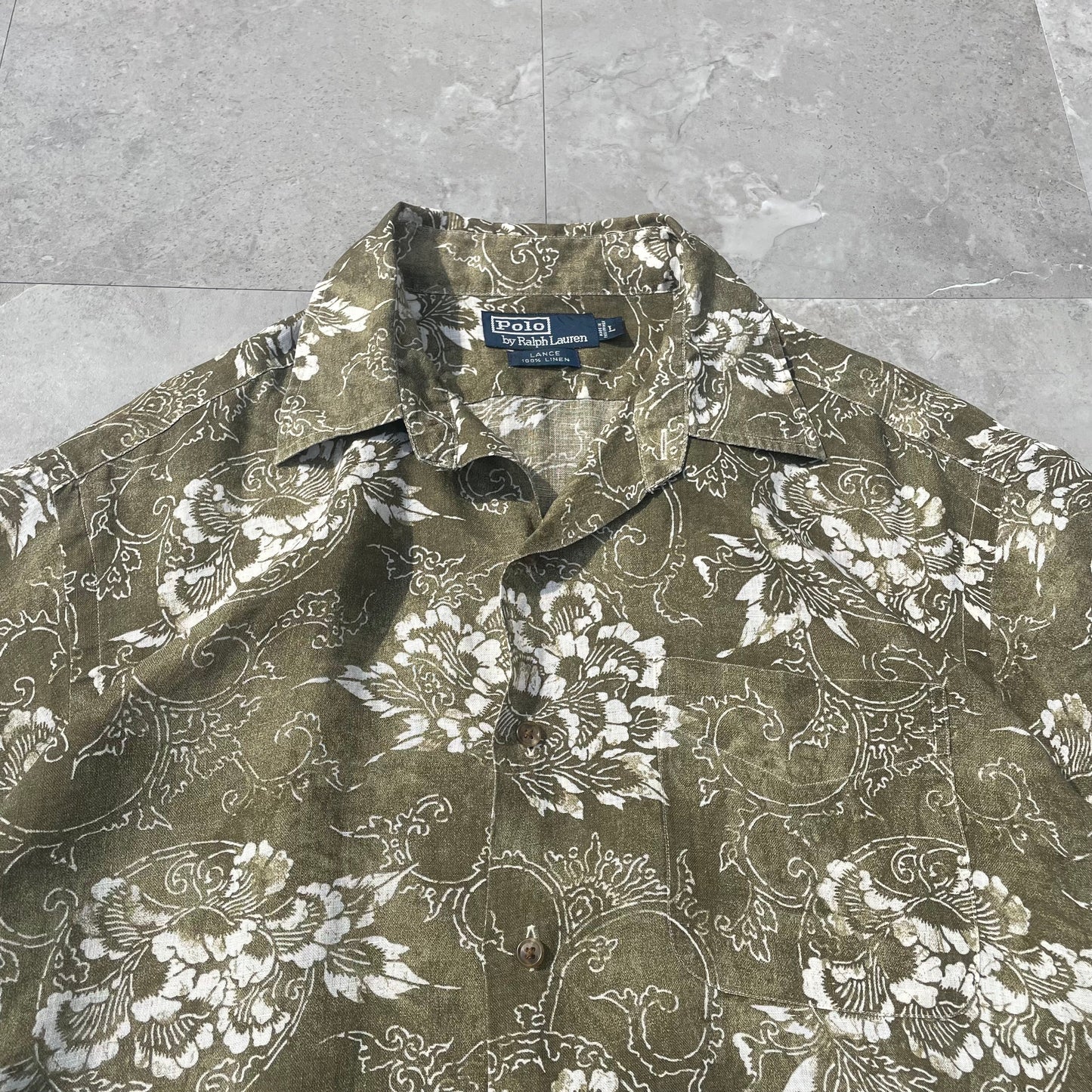 90s Ralph Lauren Lance Rare Linen Paisley Shirt (L) KiiChain Clothing