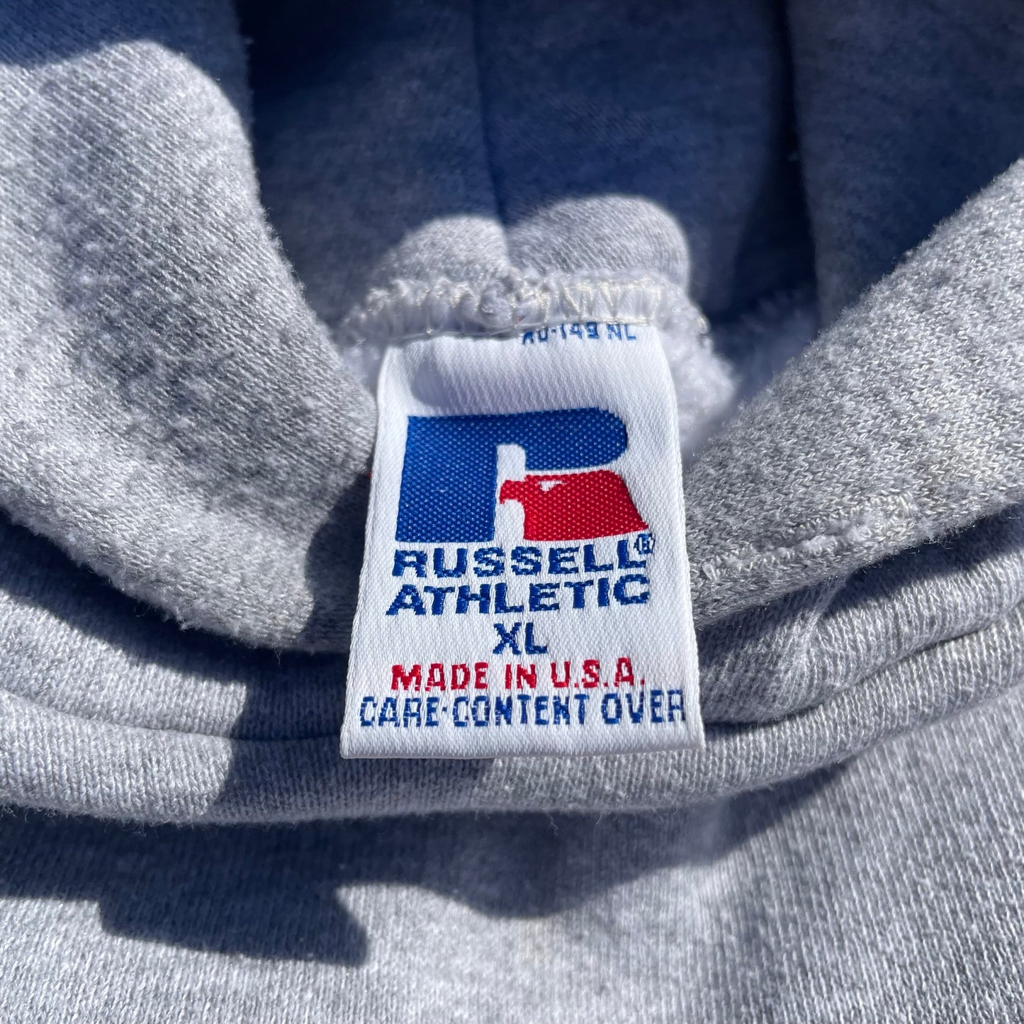 90s Russell Athletic Made in USA Blank Gray Hoodie KiiChain Clothing