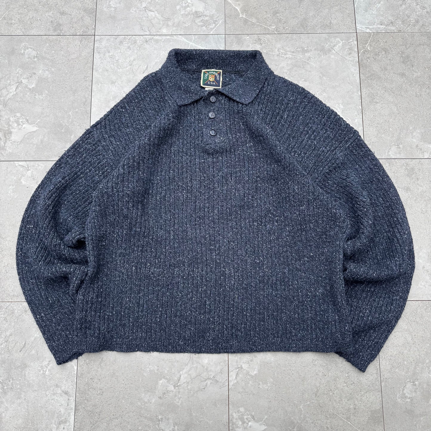 80s-90s Lake Harmony Made in USA Nep Knit Polo KiiChain Clothing