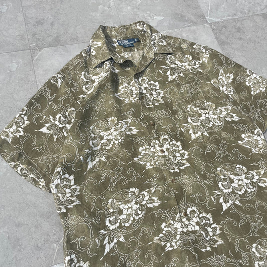 90s Ralph Lauren Lance Rare Linen Paisley Shirt (L) KiiChain Clothing