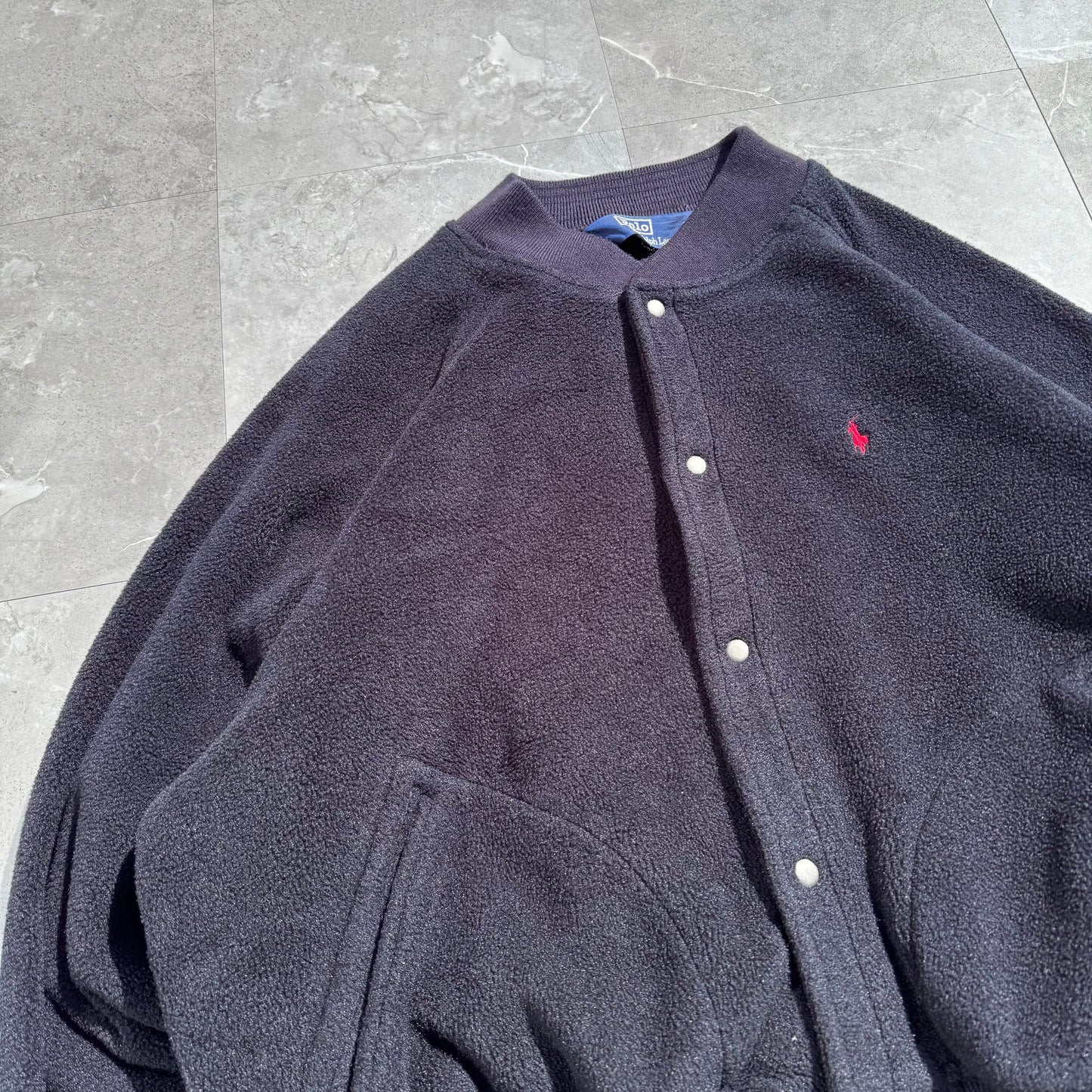 90s Polo by Ralph Lauren Snap Fleece Bomber Jacket