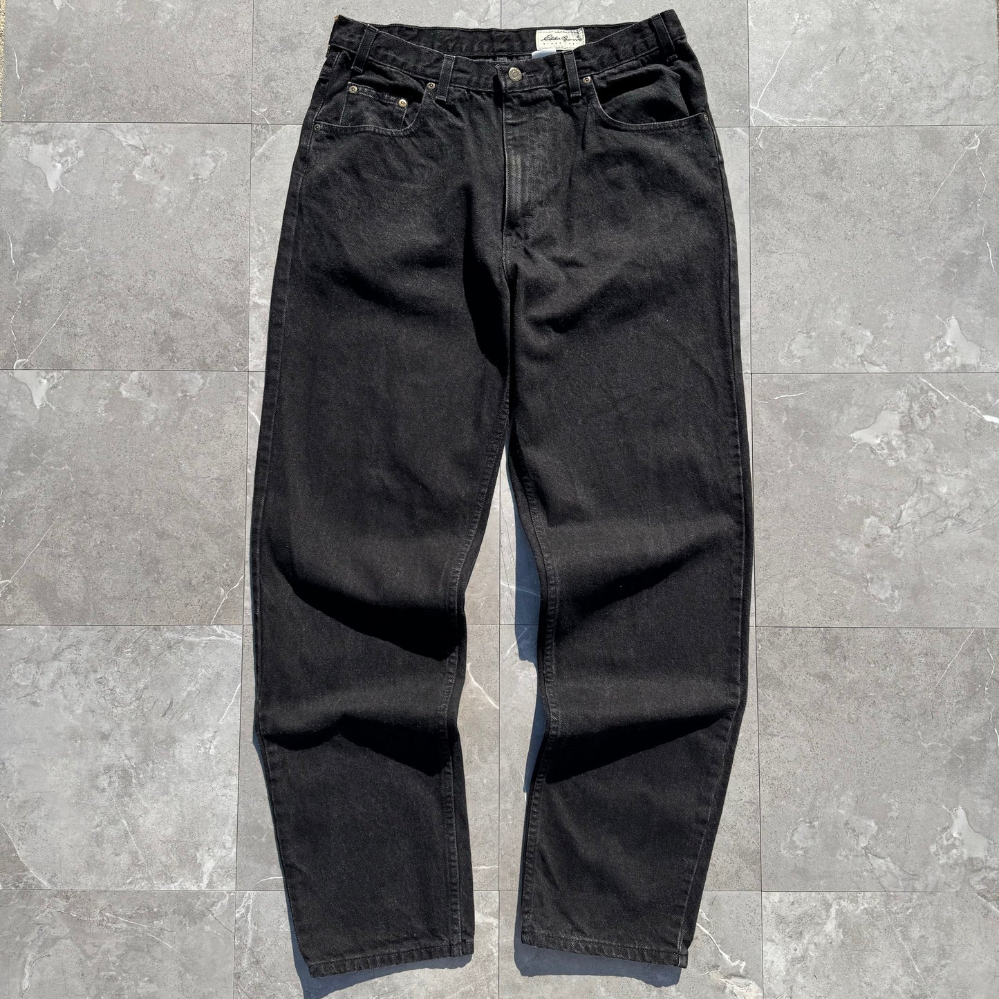 90s-00s Eddie Bauer Made in USA Black Denim 35x34 KiiChain Clothing