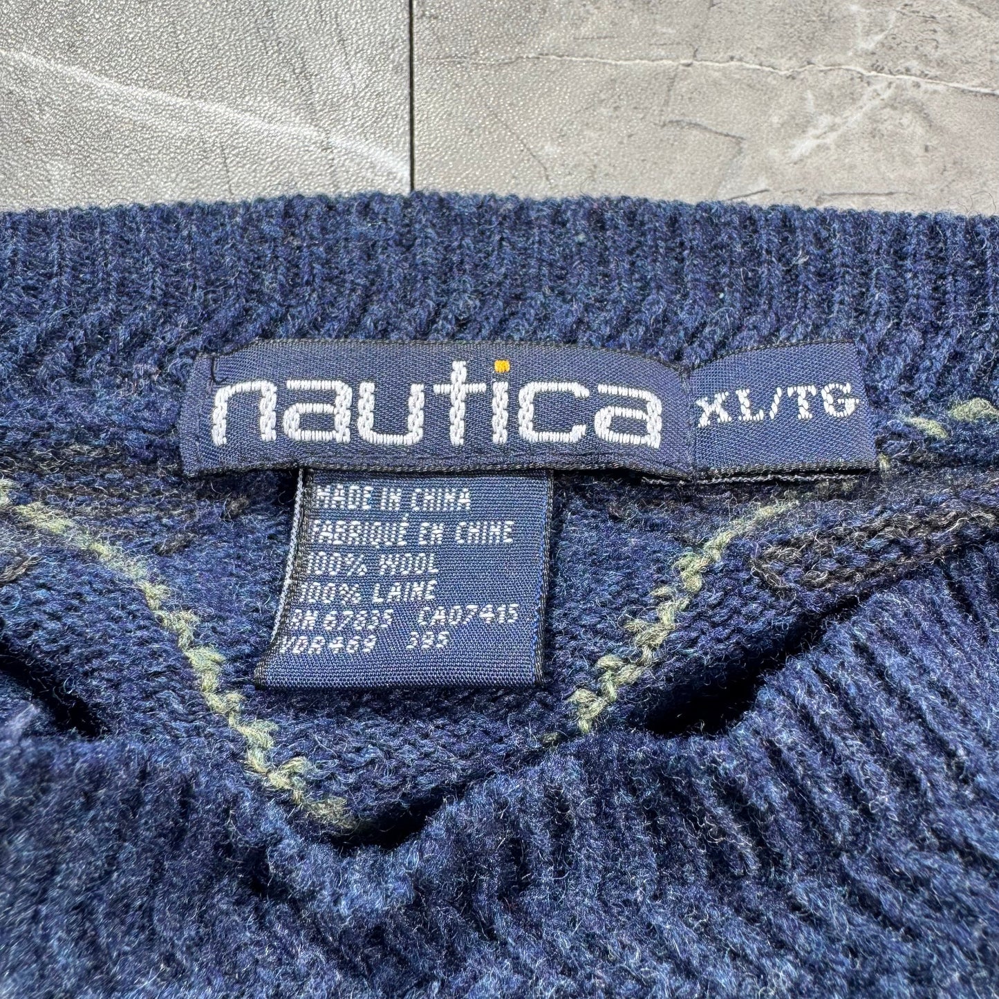 90s Nautica Wool Argyle Knit Sweater KiiChain Clothing