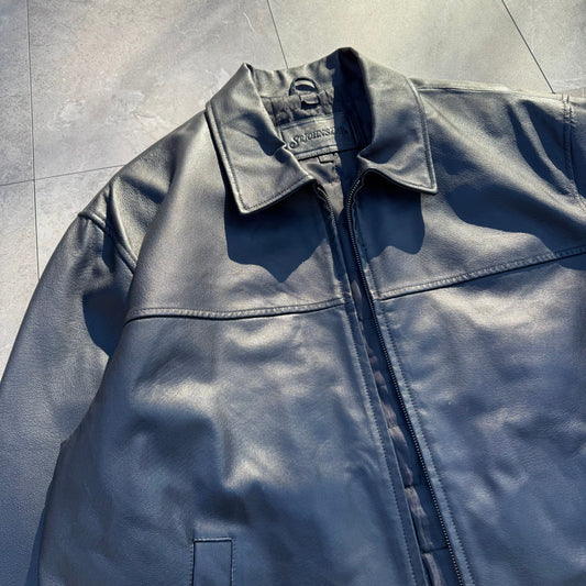 90s-00s St. John's Bay Black Leather Jacket KiiChain Clothing