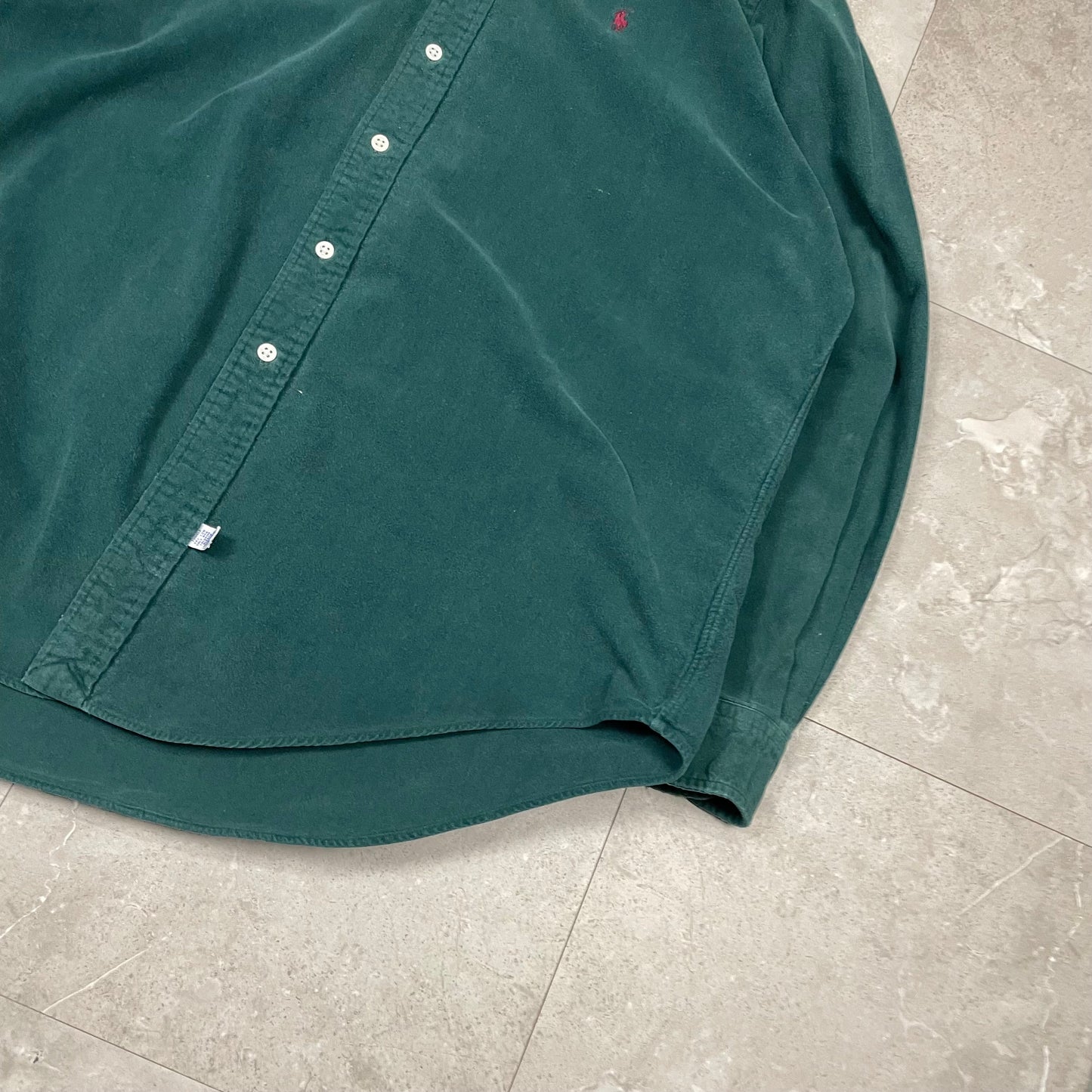 90s Ralph Lauren Green Chamois Shirt KiiChain Clothing