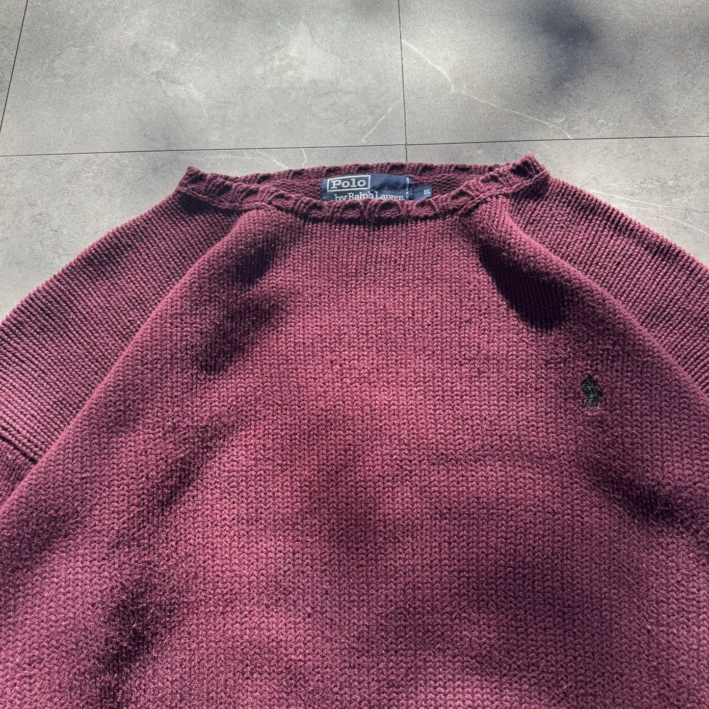 90s Polo by Ralph Lauren Burgundy Knit KiiChain Clothing