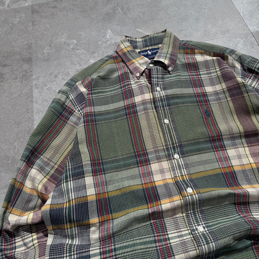 90s Ralph Lauren Rare “Hand Woven” Madras Checkered Button Down Shirt KiiChain Clothing