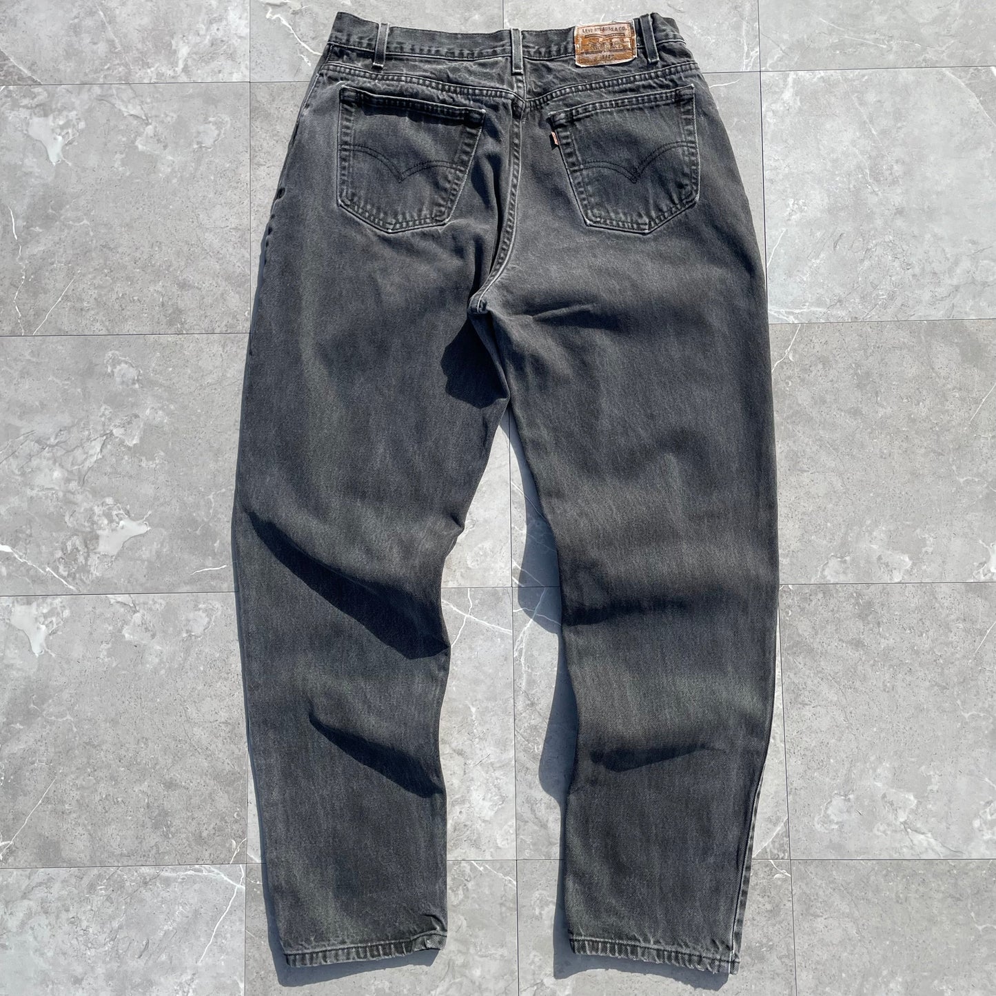 90s Levi's 545 Orange Tab Made in USA Black Denim 36x34 KiiChain Clothing