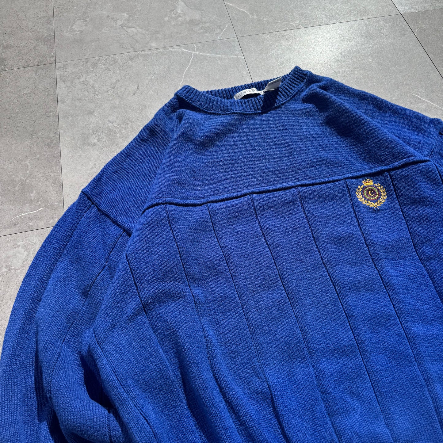 90s Claiborne Made in USA Blue Cotton Knit