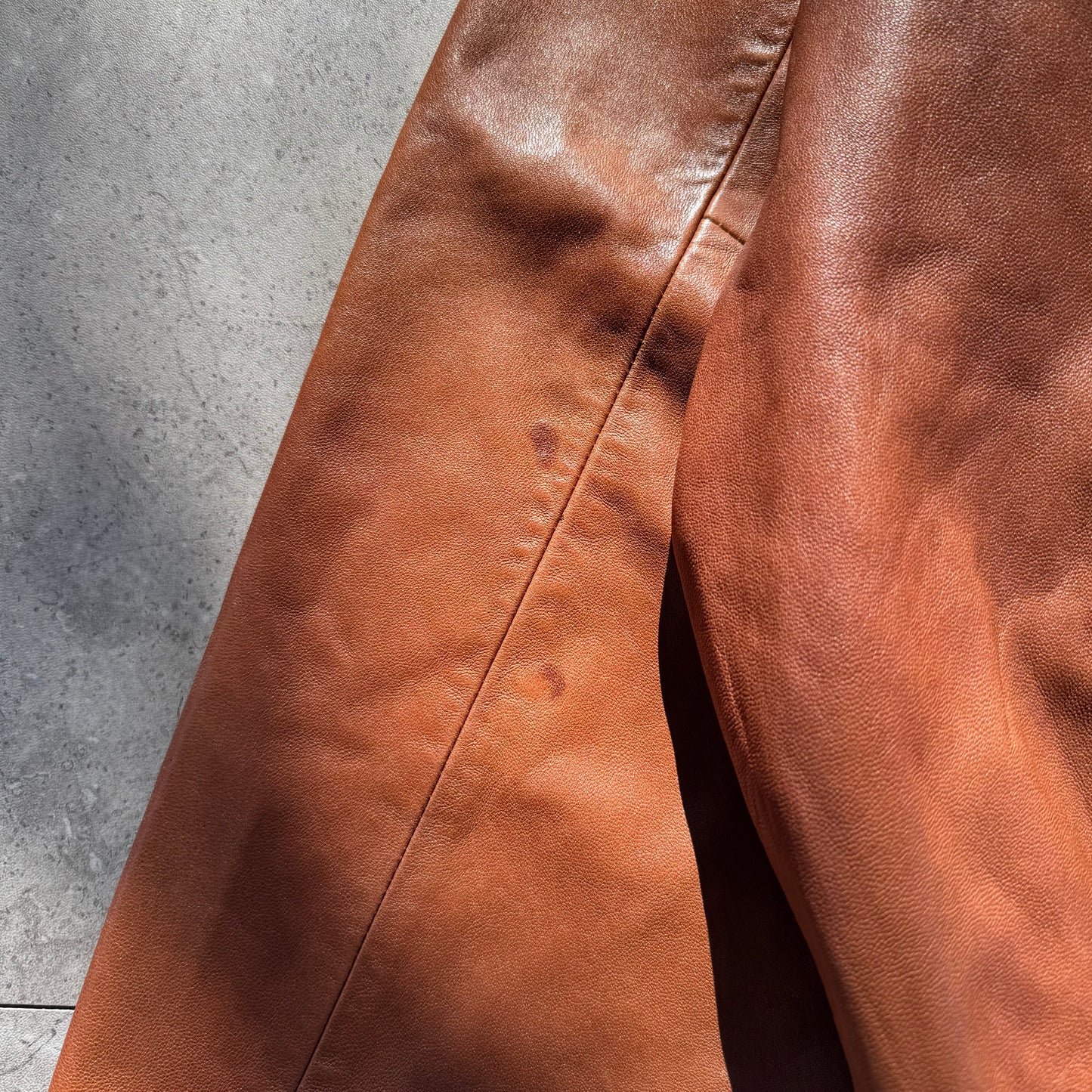 90s Polo by Ralph Lauren Light Brown Rare “No Pony” Leather Jacket