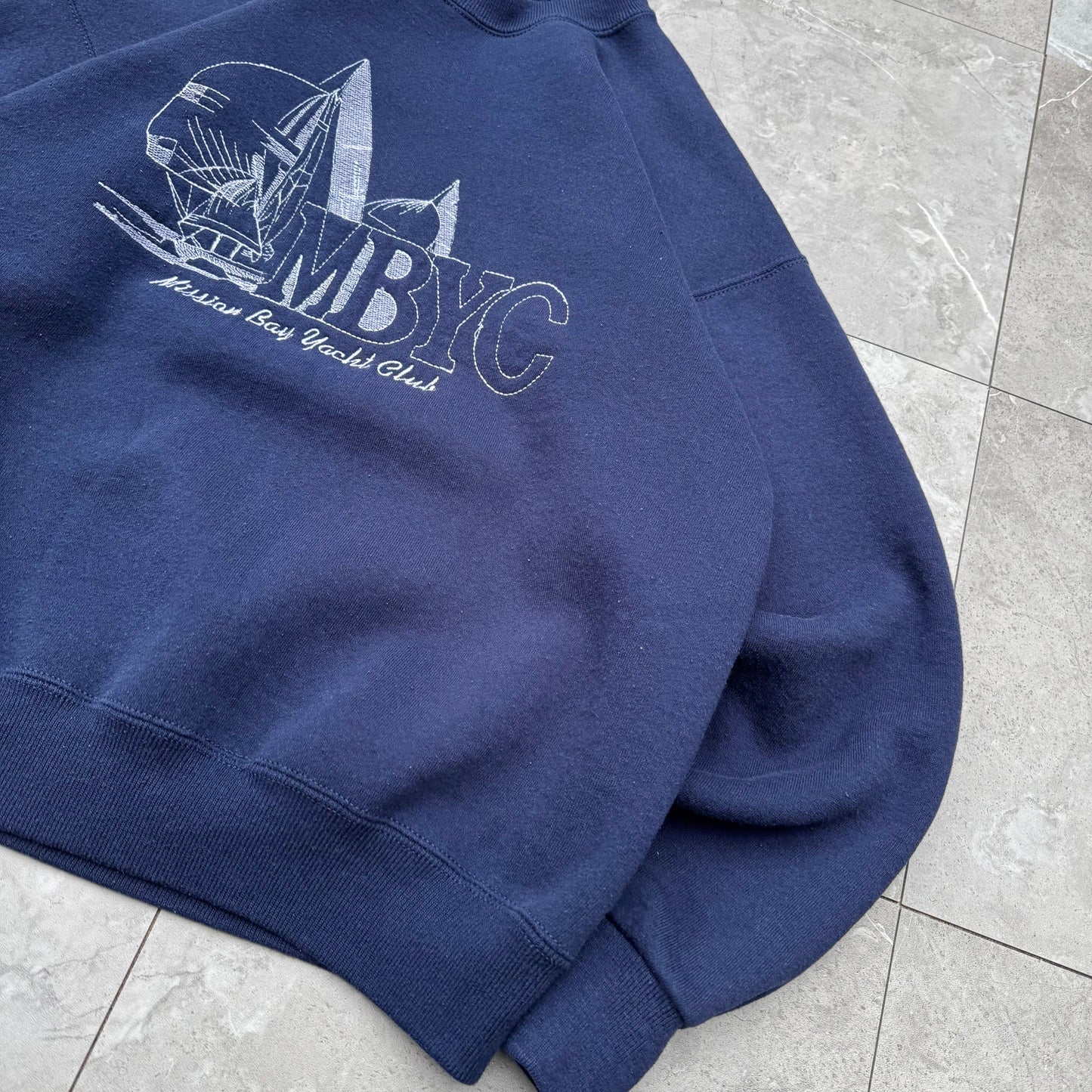 90s Lee MBYC Made in USA Navy Graphic Sweatshirt KiiChain Clothing