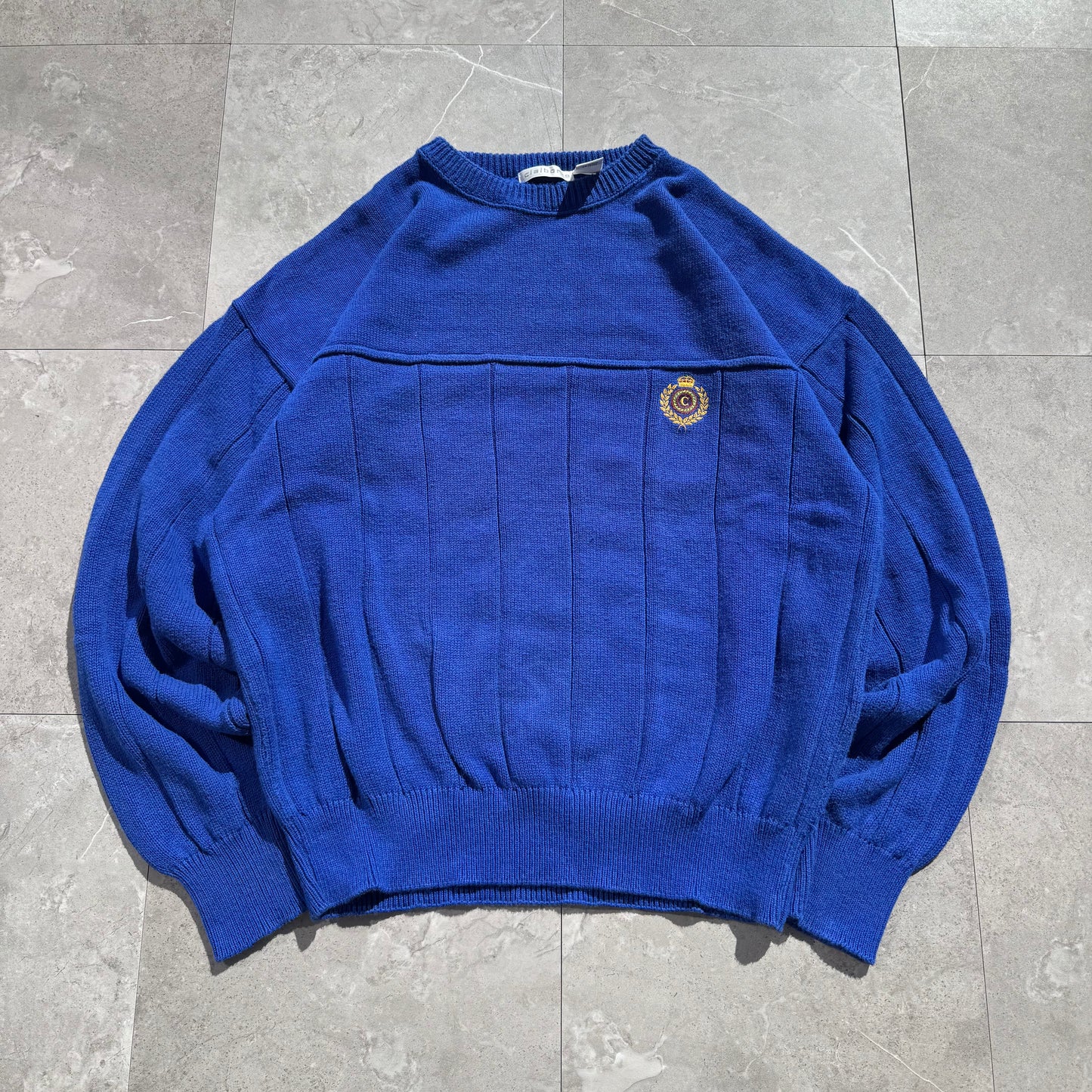 90s Claiborne Made in USA Blue Cotton Knit