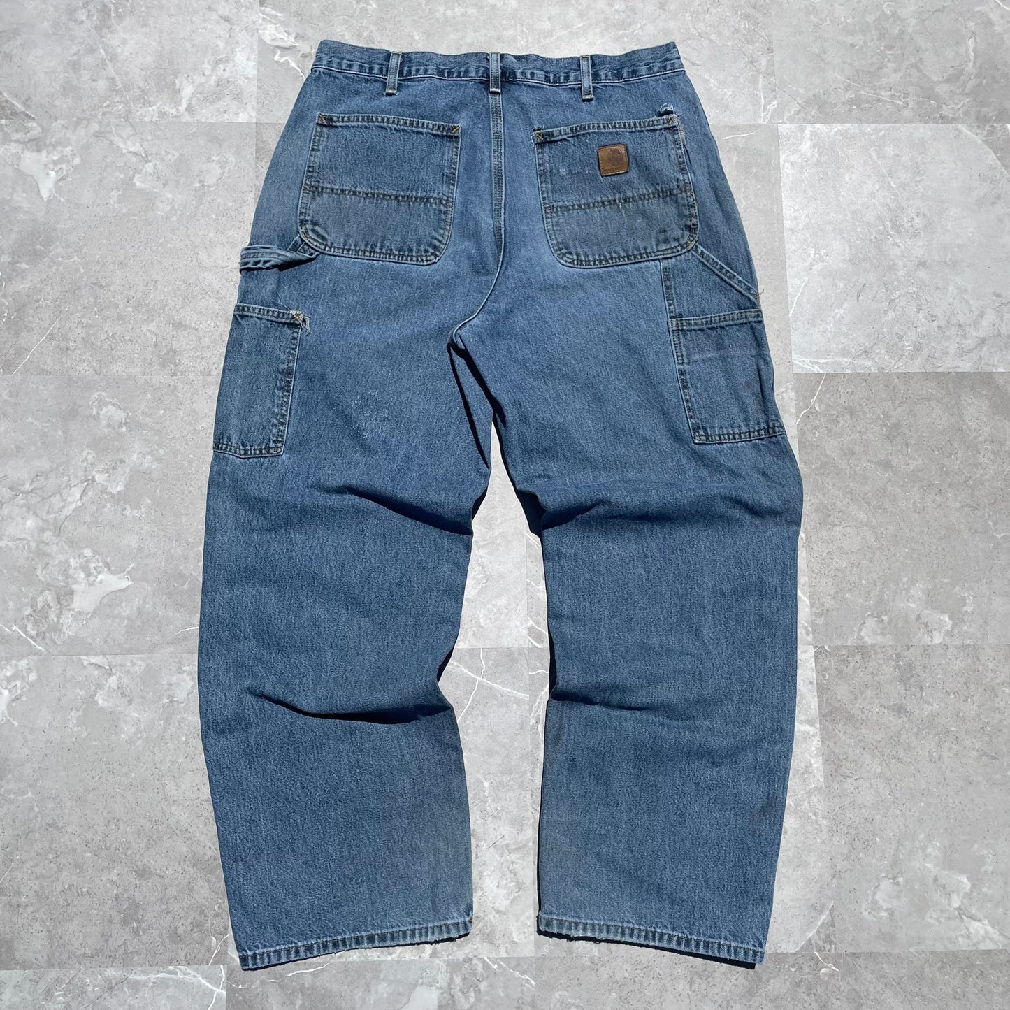 90s Carhartt Repaired Double-Knee Denim Work Pants 36x30 KiiChain Clothing