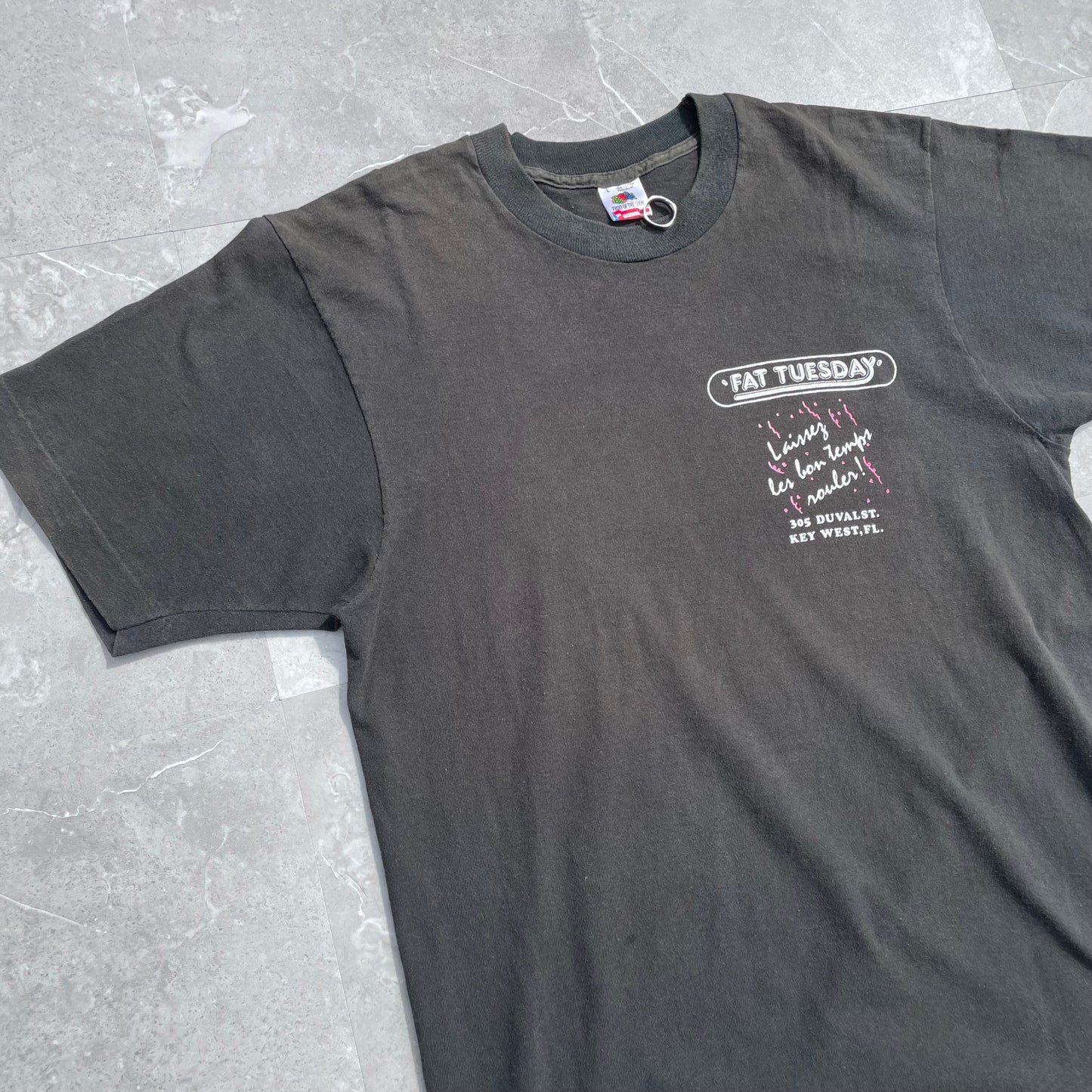 90s Fruit of the Loom Fat Tuesday Made in USA Faded Graphic T-Shirt KiiChain Clothing