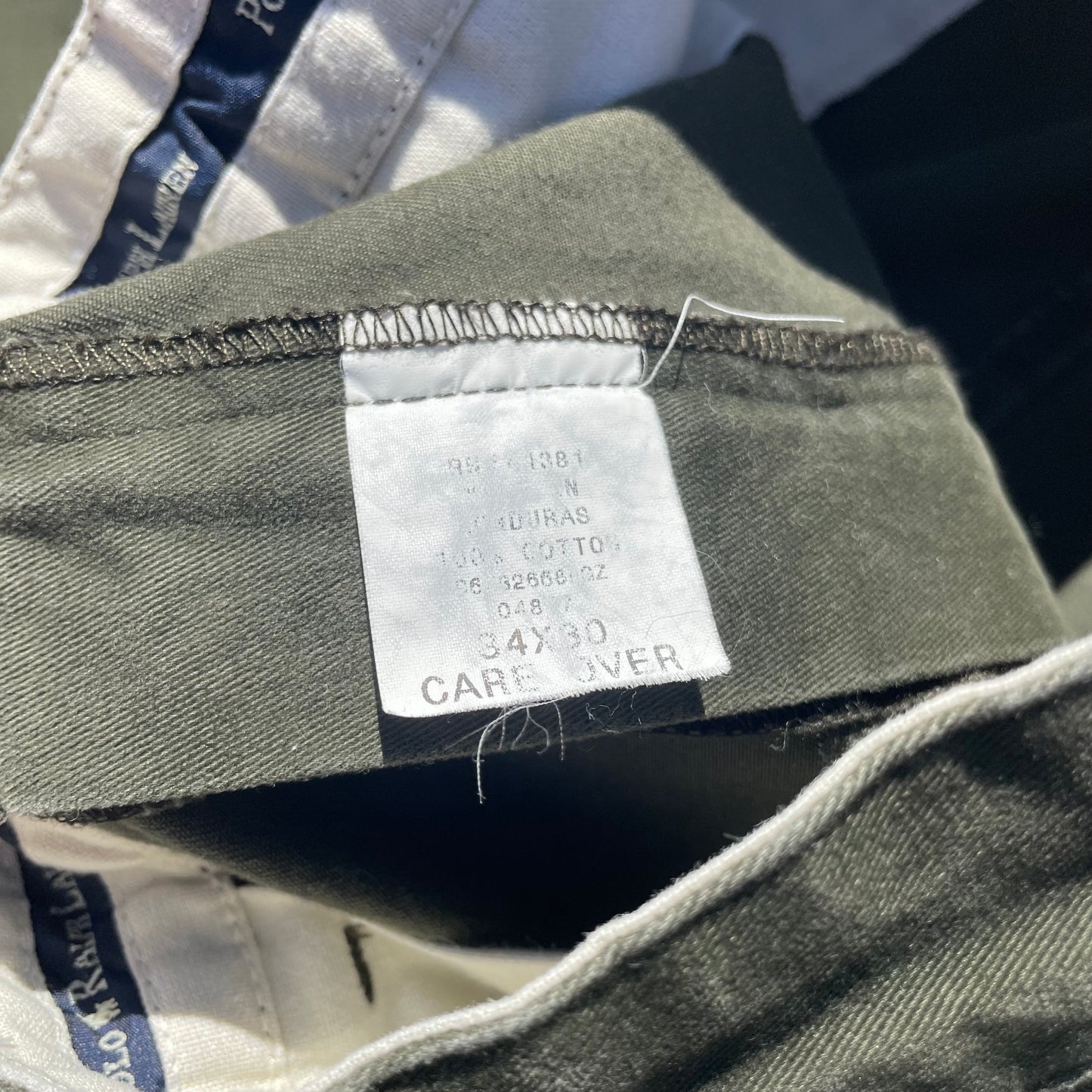 90s-00s Ralph Lauren Two-Tuck Pleated Olive Green Chino Pants 34x30 KiiChain Clothing