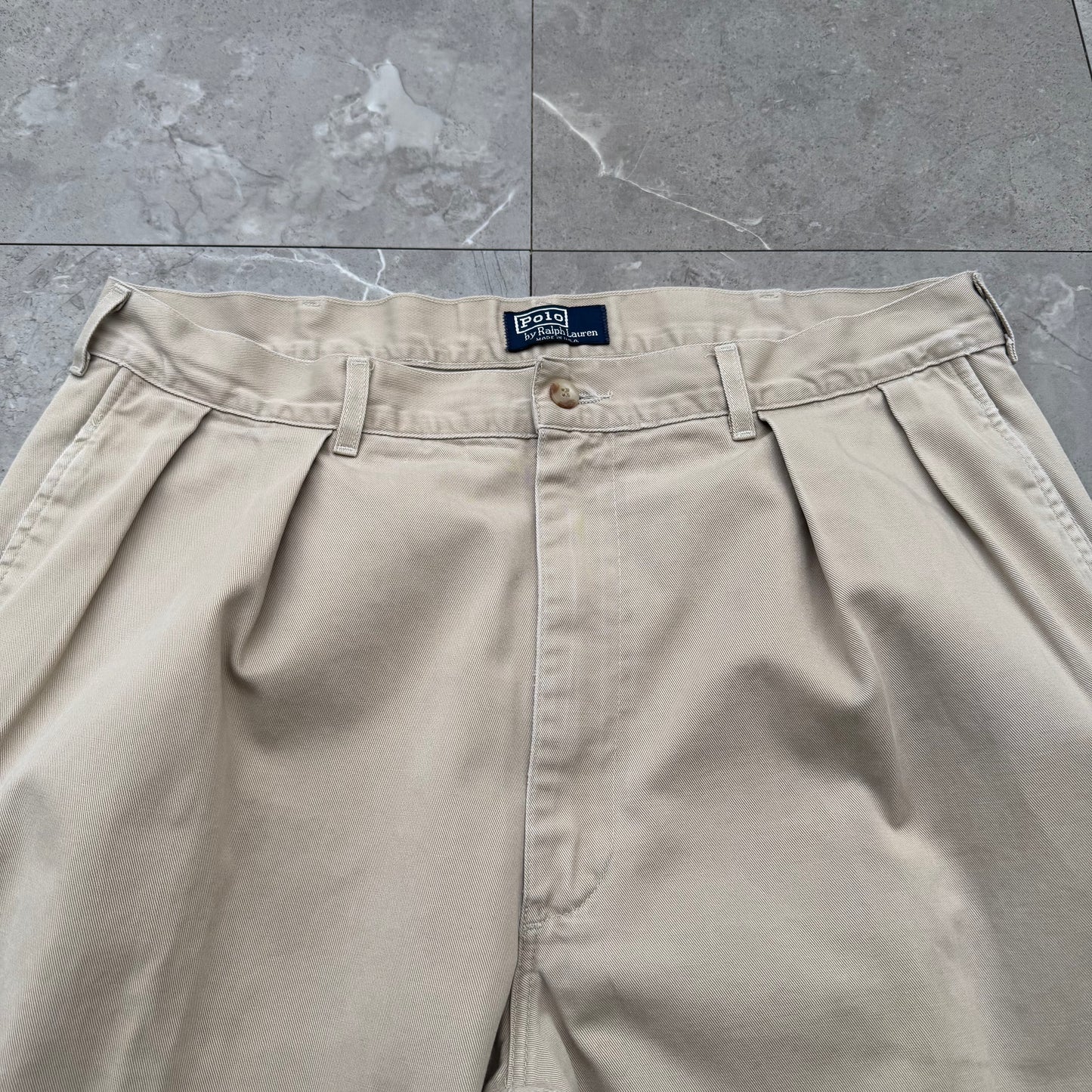80s-90s Polo by Ralph Lauren Made in USA Cream/Beige Chino Pants 36x32