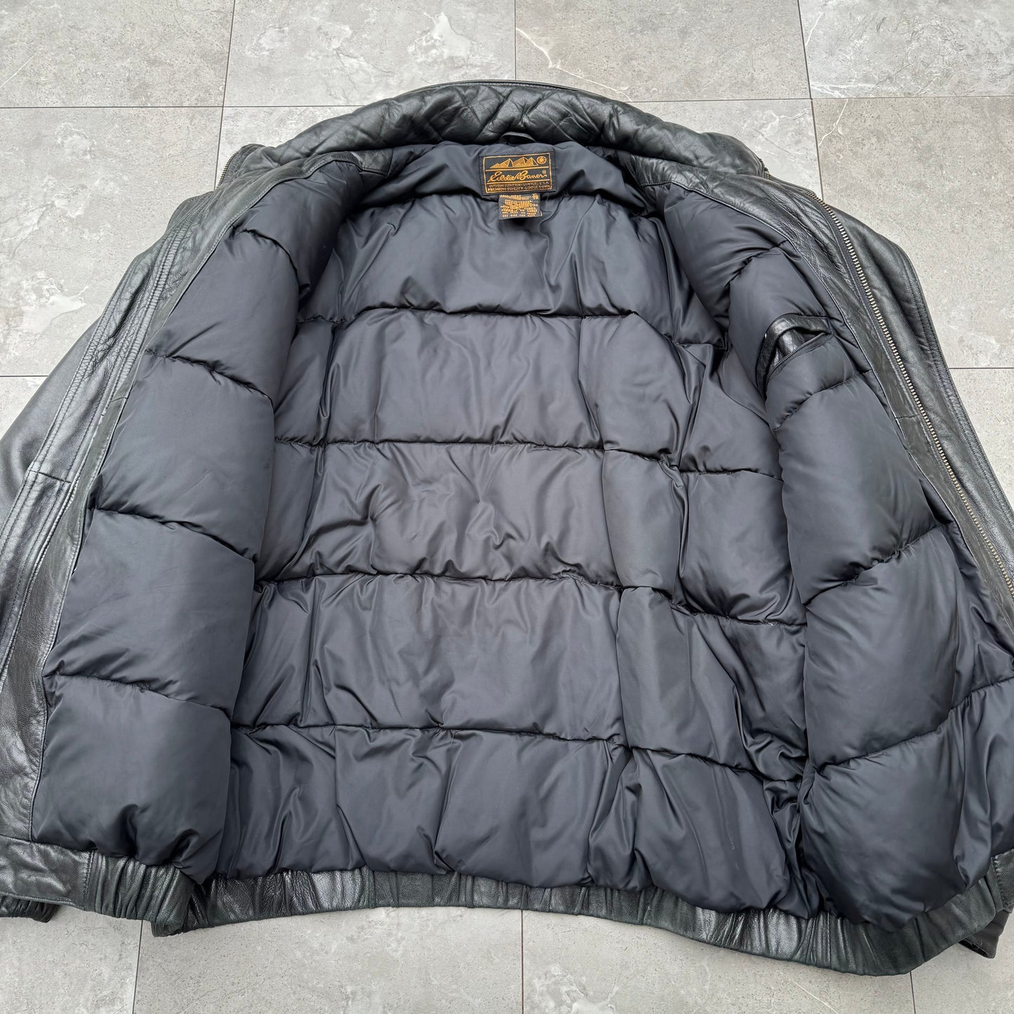 90s Eddie Bauer Leather Down Jacket KiiChain Clothing