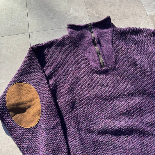 80s REI Made in USA Wool Half-Zip Nep Knit Pullover KiiChain Clothing