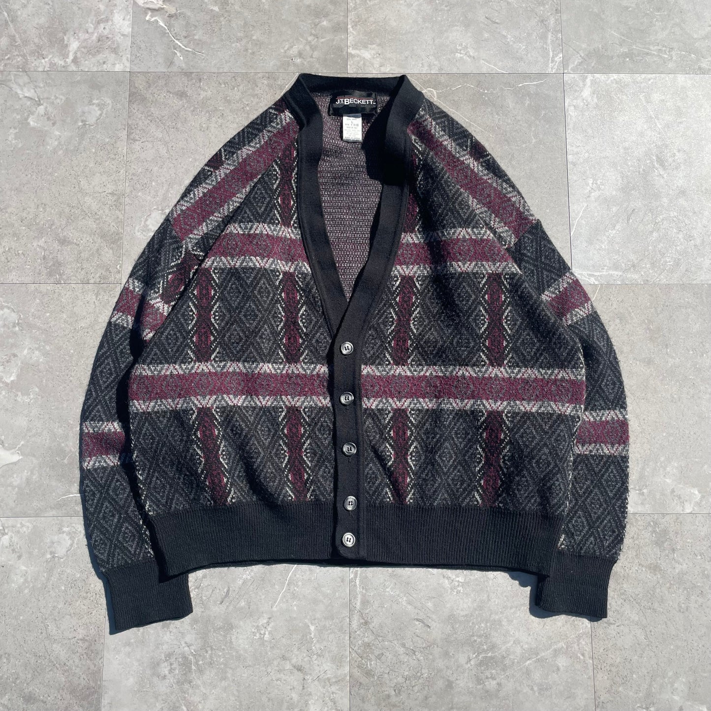 90s-00s J.T. Beckett Wool-Acrylic Made in Italy Knitted Cardigan KiiChain Clothing