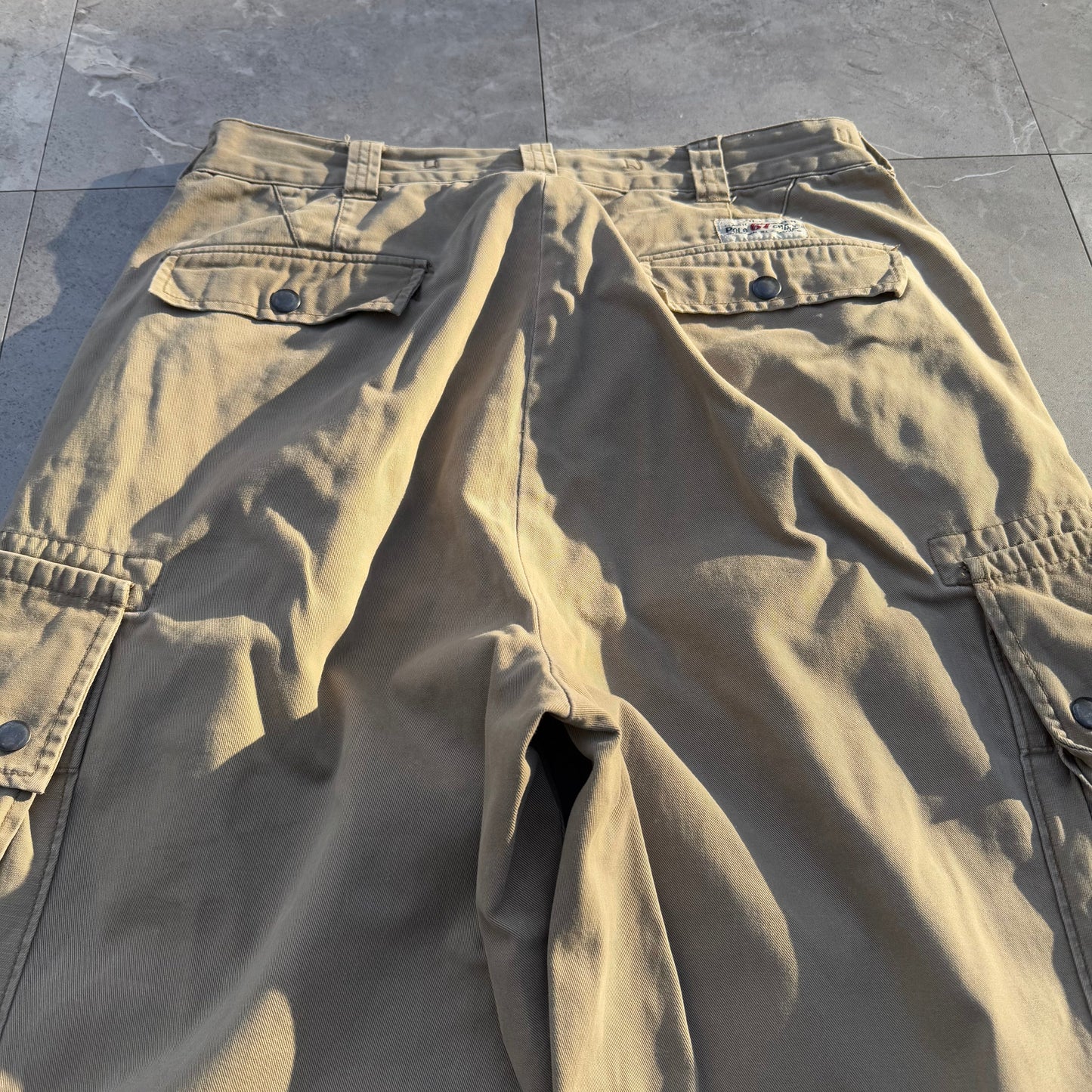 90s-00s Polo by Ralph Lauren Polo Chino Beige Cargo Pants 32x32 KiiChain Clothing