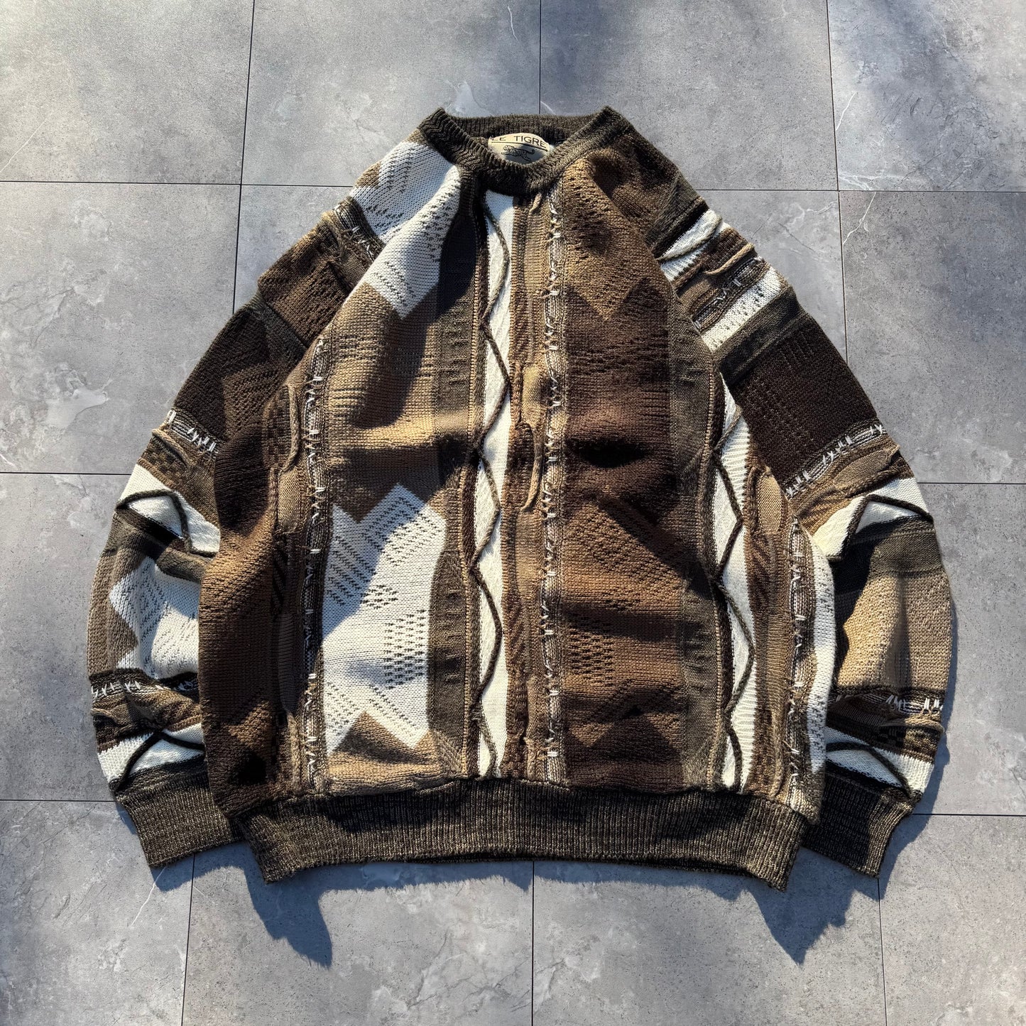90s Le Tigre Coogi-Style 3D Design Knit