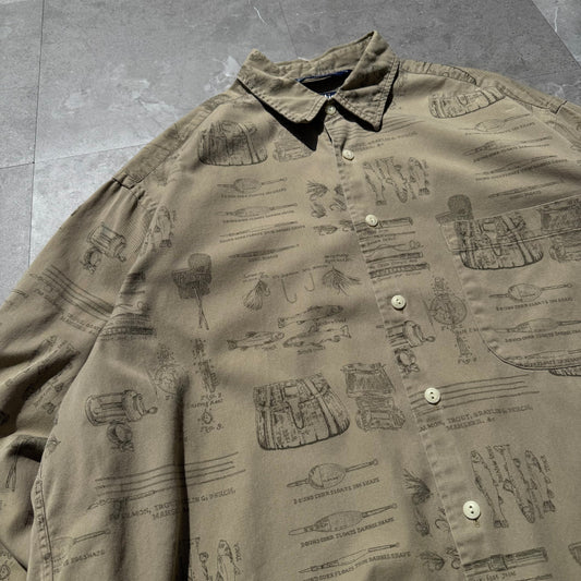 90s Nautica Fishing Graphic Shirt KiiChain Clothing