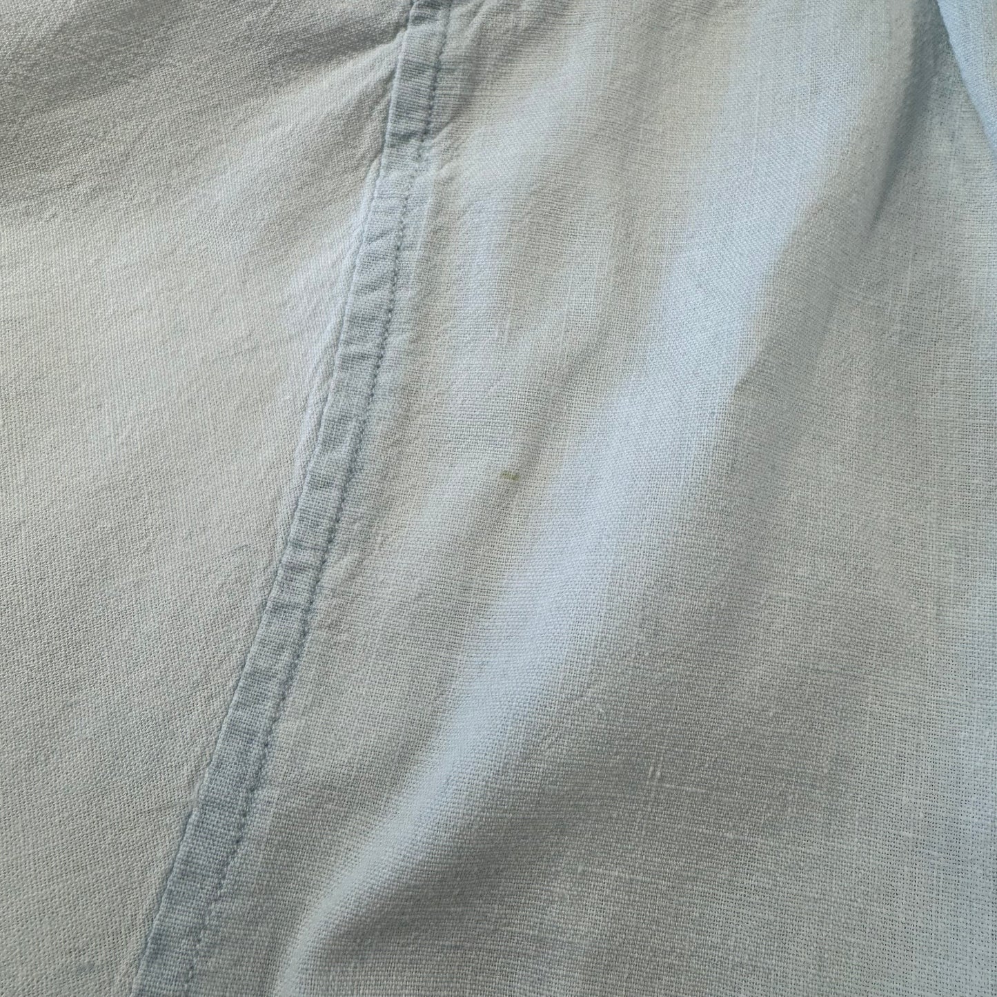 80s Ralph Lauren Faded Light Blue Sleeve Logo Open Collar Shirt Size 4
